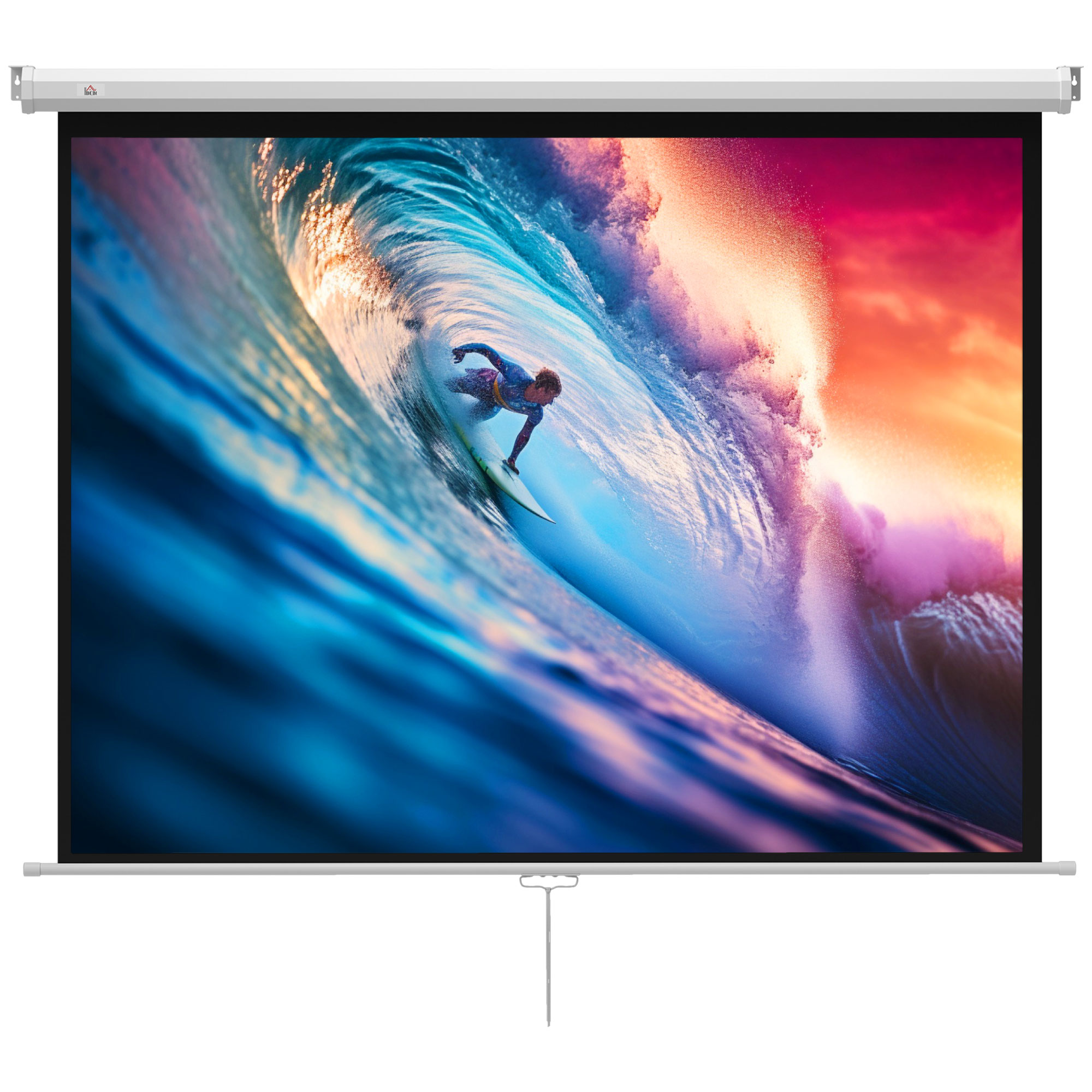 Beamer Leinwand 171 x 128 cm 84 Zoll 4:3 HD 4K Projektionsleinwand Kunststoff, Metall Heimkino