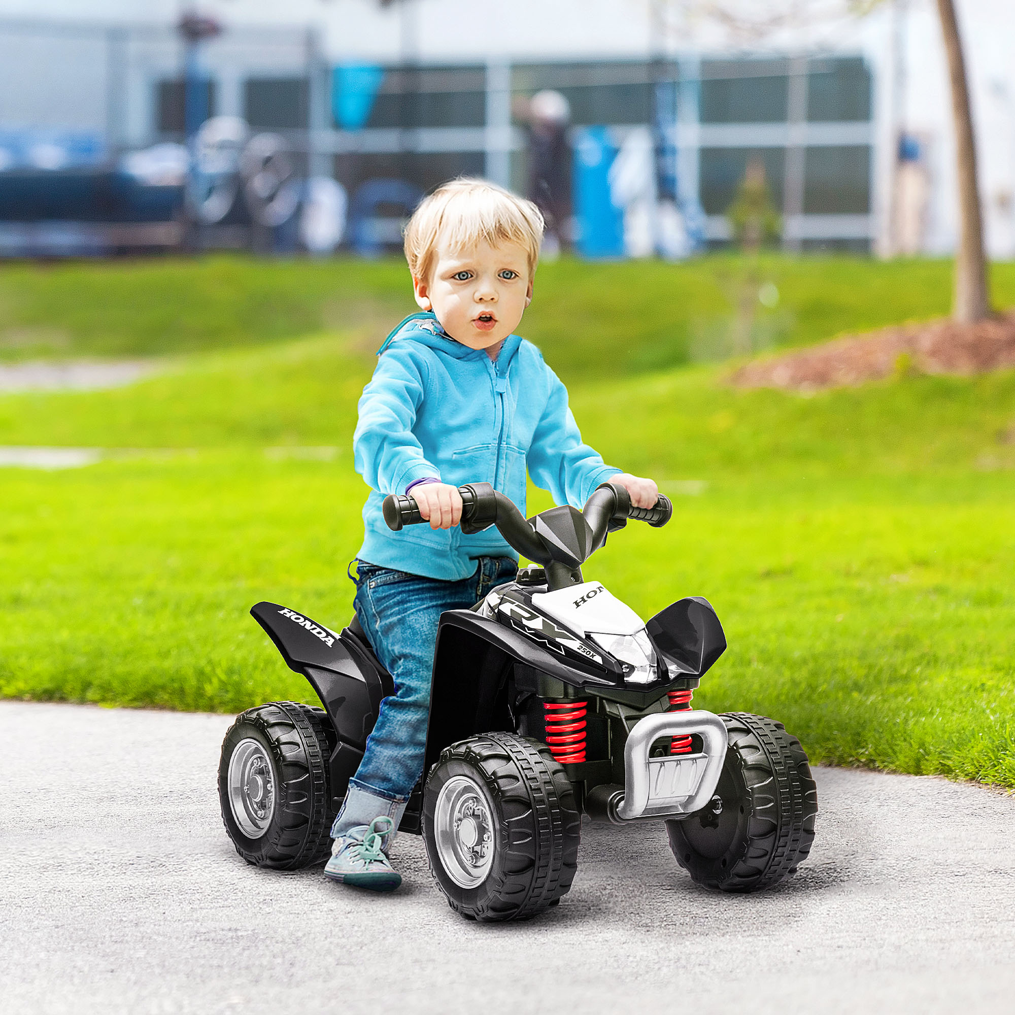 Elektroquad, Kinderquad, 2,8 km/h, LED-Scheinwerfer, für 1,5-3 Jahre, schwarz, 65,5 x 38,5 x 43,5cm