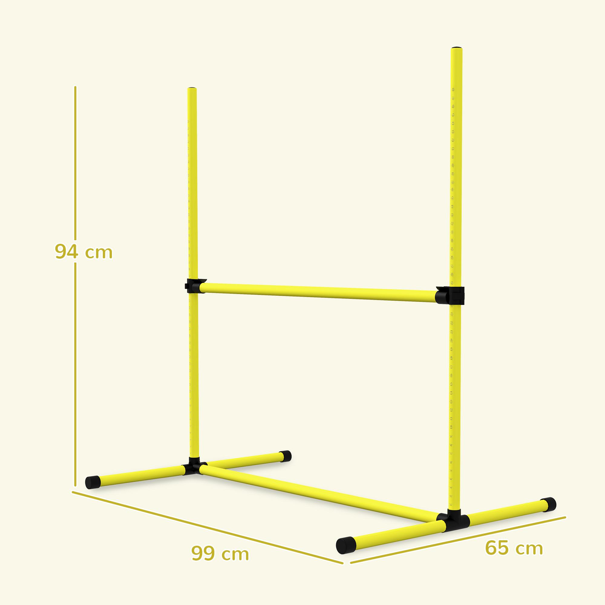 Hunde Agility-Set, Hürden/Slamonstangen/Bodenstangen, Tragetasche, robust, Gelb