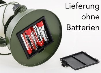 LED Camping Laterne "CT-CL Army", ØxH 12x23,5cm, 4x AA, warmweiß, dimmbar