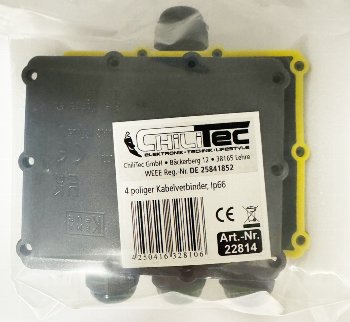 Kabelverbinderbox, 4 Anschlüsse, IP68, 450V, 1x Eingang, 3x Ausgang