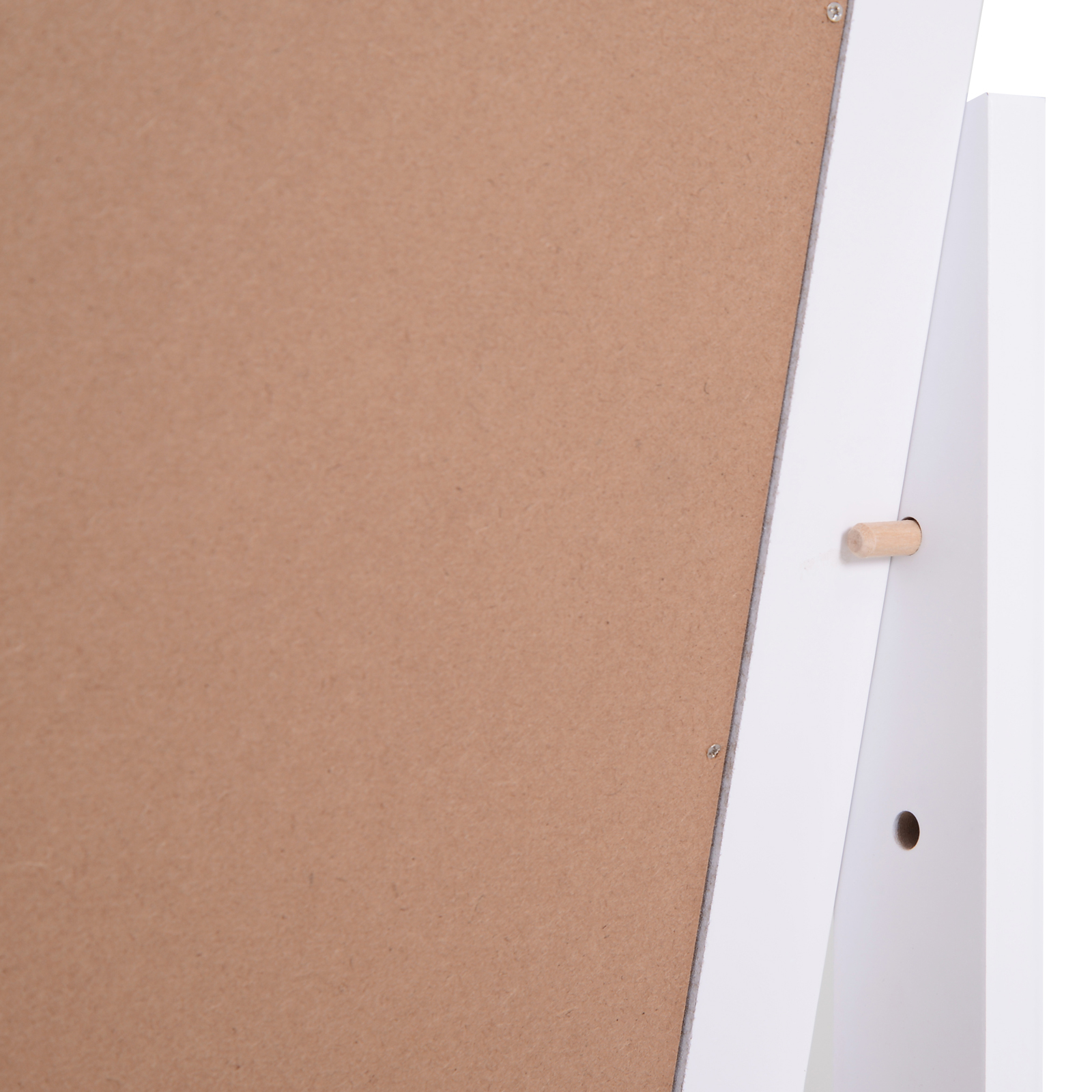 Standspiegel Ganzkörperspiegel Schminkspiegel erhöhte Füße Pflegeleicht MDF Weiß 47 x 46 x 148 cm