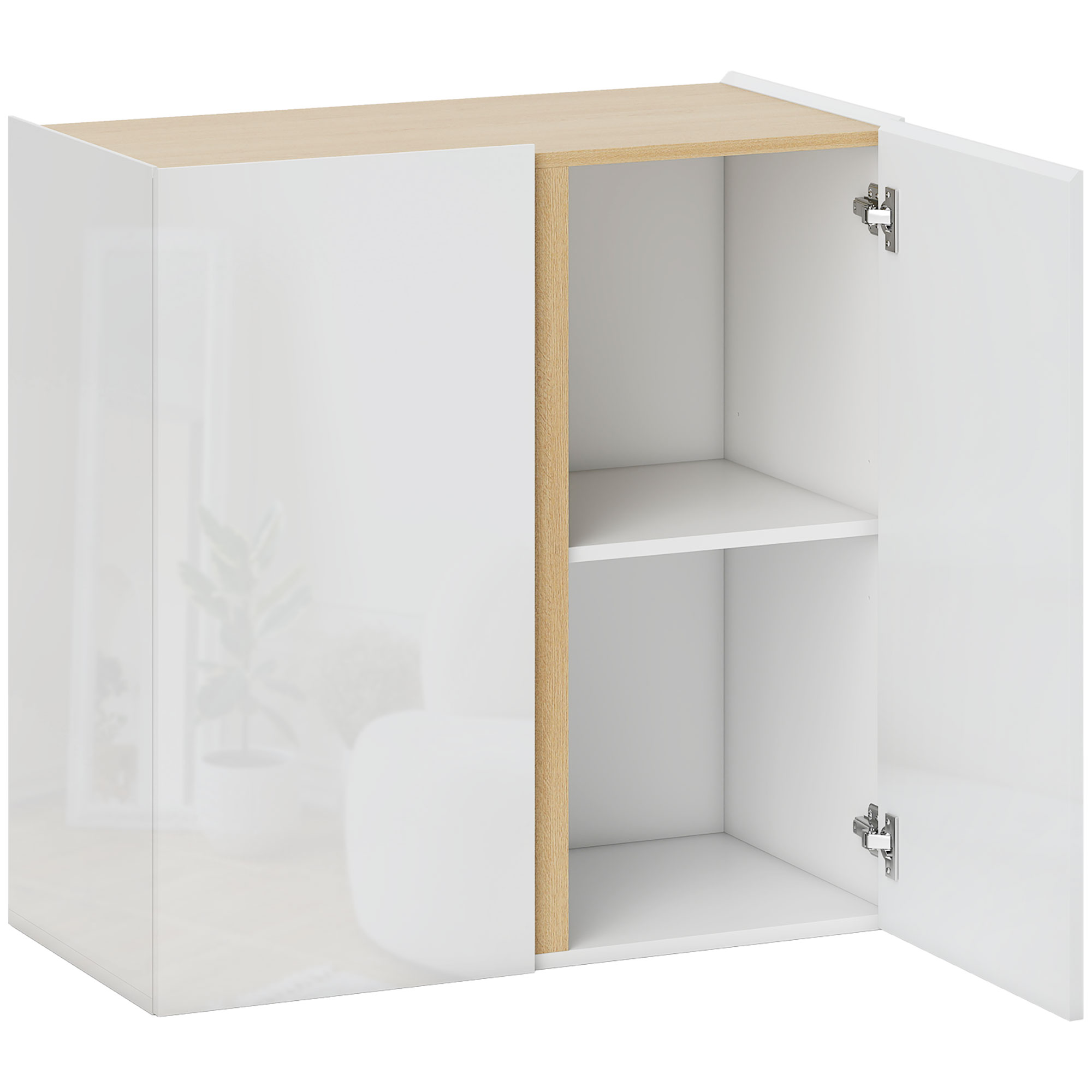 Kommode, Sideboard mit Soft-Close-Türen, anpassbares Regal, für Wohnzimmer, Küche, Esszimmer, Weiß Kommode, Sideboard mit Soft-Close-Türen, anpassbares Regal, für Wohnzimmer, Küche, Esszimmer, Weiß