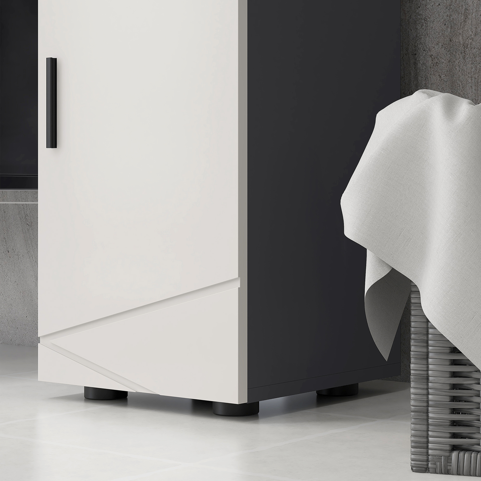 Badezimmerschrank, Badkommode, verstellbare Regale, bis zu 25 kg belastbar, Grau