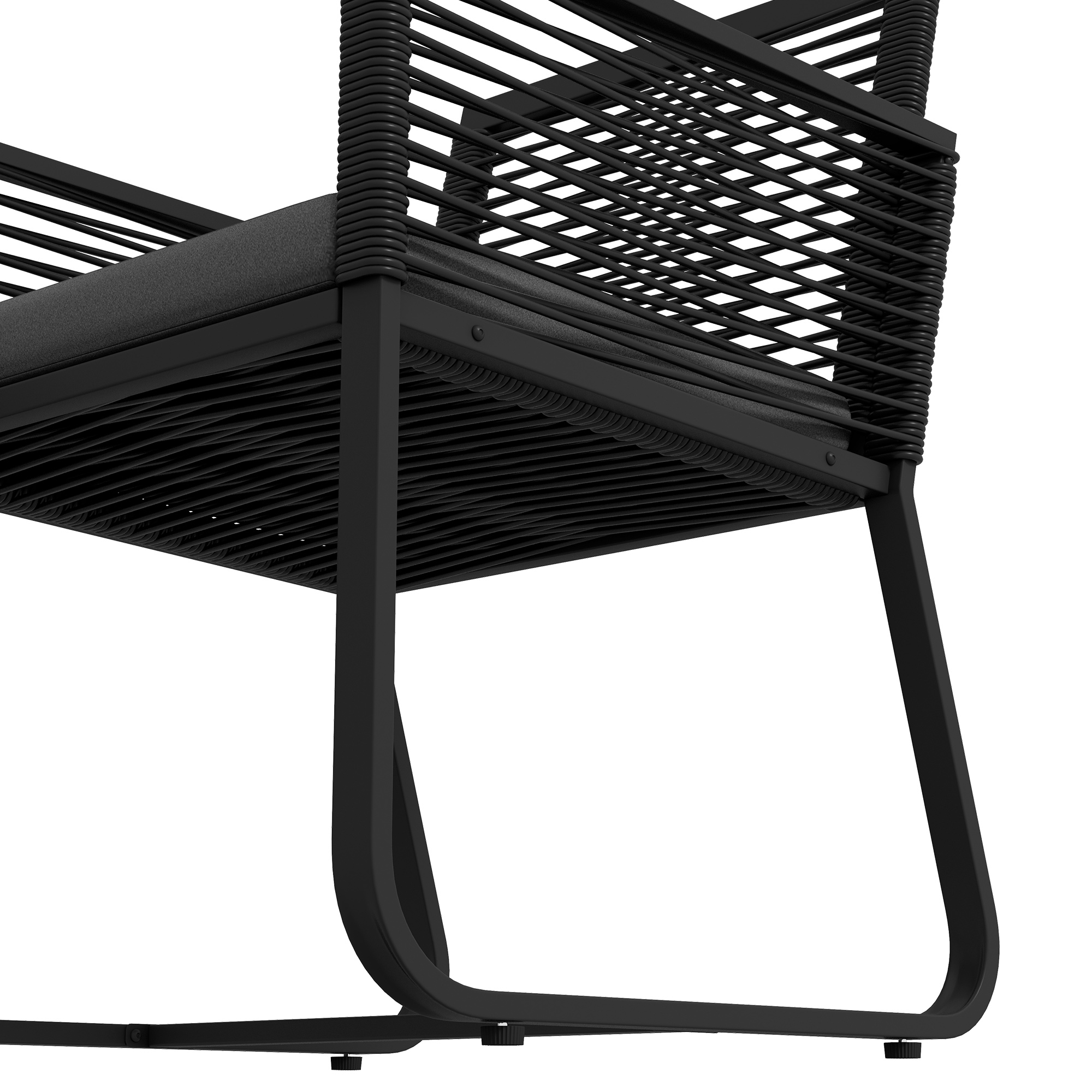 3-teiliges Bistro-Set Balkon-Set Terrassen-Set, wetterbeständig, modernes Design, 53 cm x 57 cm x 77 cm, Schwarz + Grau