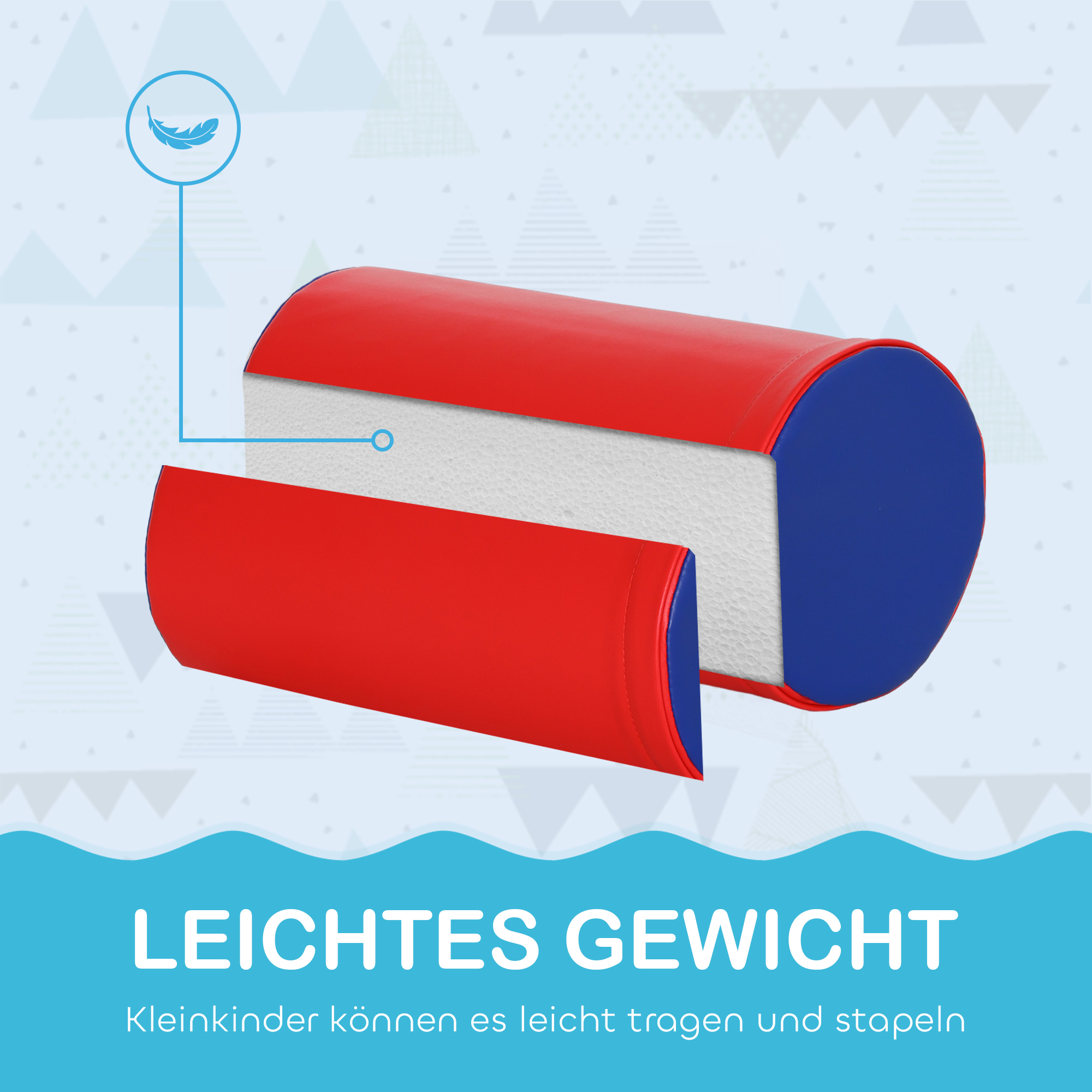 Softbausteine, Kletter- und Krabbelspielzeug, Kunstleder, EPE-Schaumstoff, Mehrfarbig, Verschiedene Formen