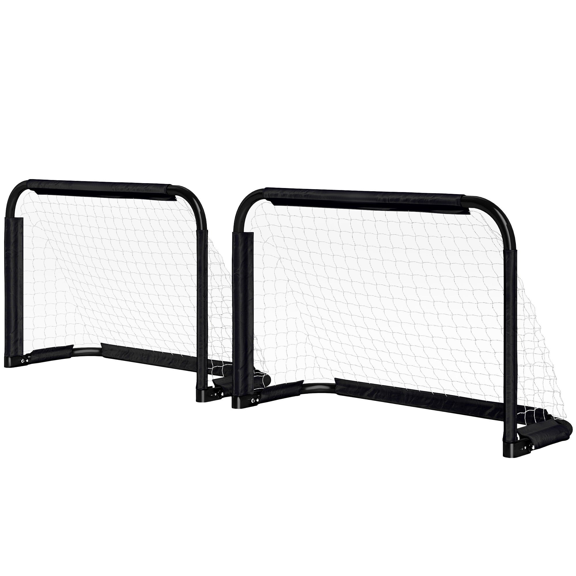 Fußballtor-Set, 2 klappbare Minitore, Metallrahmen, inkl. Werkzeug, 90 x 36 x 60 cm, Schwarz Fußballtor-Set, 2 klappbare Minitore, Metallrahmen, inkl. Werkzeug, 90 x 36 x 60 cm, Schwarz