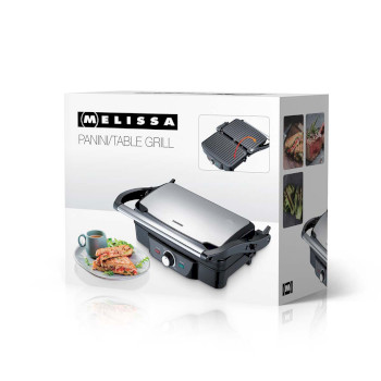 Panini / Tischgrill 1600W schwarz / Gehäuse aus Edelstahl