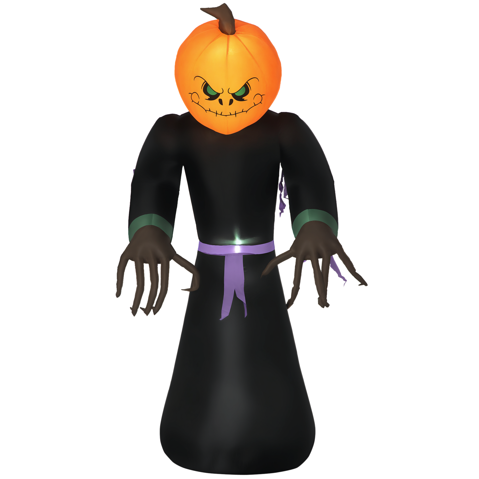 210 cm, aufblasbar, Kürbisgeist, Halloween Horror Deko mit LED Beleuchtung, Halloween-Dekoration, Wasserdichte Luftfigur, Polyester, für Indoor, Outdoor