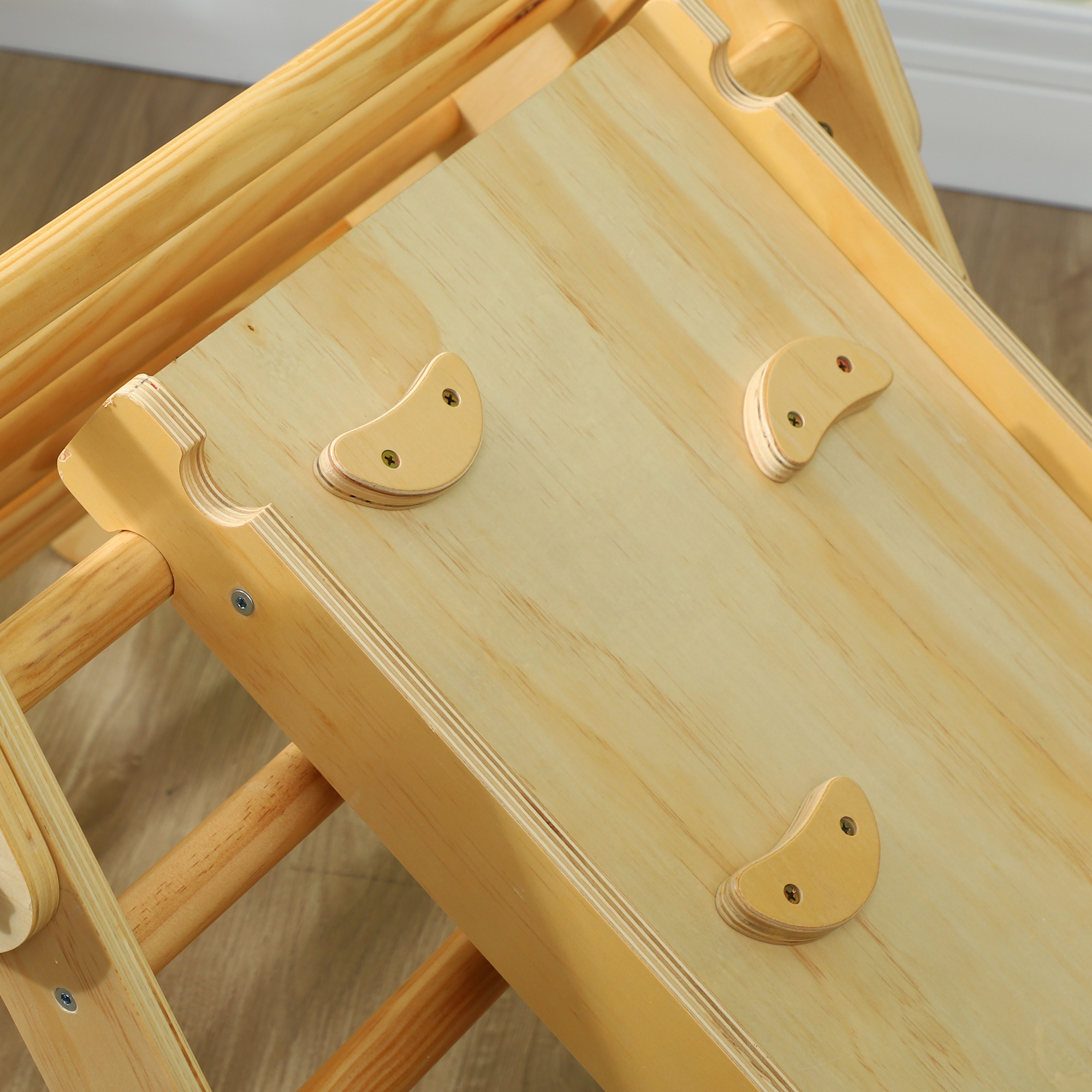 Kinder-Kletterset aus Holz mit Dreiecks-Leiter und zweiseitiger Rampe, für Kinder im Alter von 18-48 Monaten