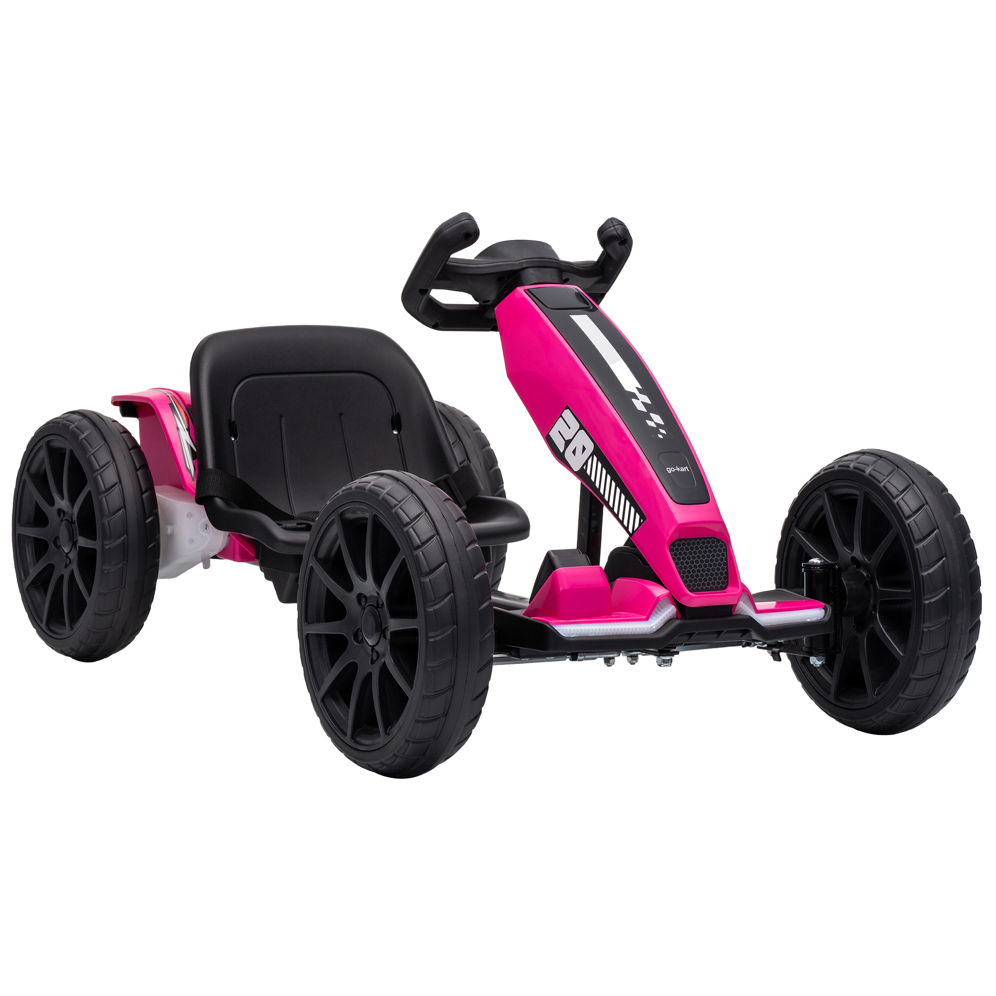 Elektro Go-Kart für Kinder 12V Gokart mit 2 Motoren, 4-fach verstellbarem Sitz Sanftanlauf EVA-Räder LED-Scheinwerfer