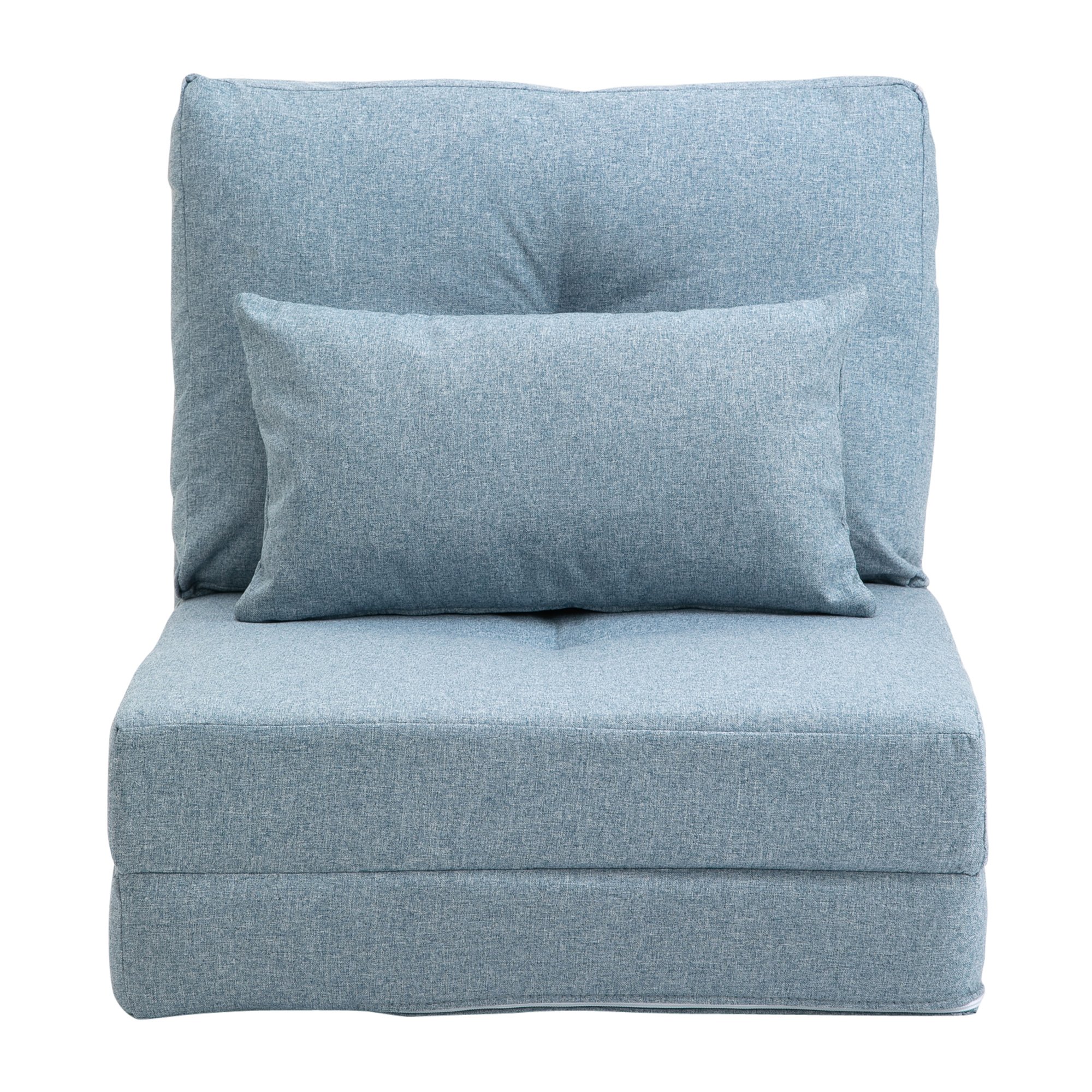 Bodensessel Klappmatratze Schlafmatte, 2-in-1-Design, abnehmbares Kissen, 60 x 80 x 56 cm, Himmelblau
