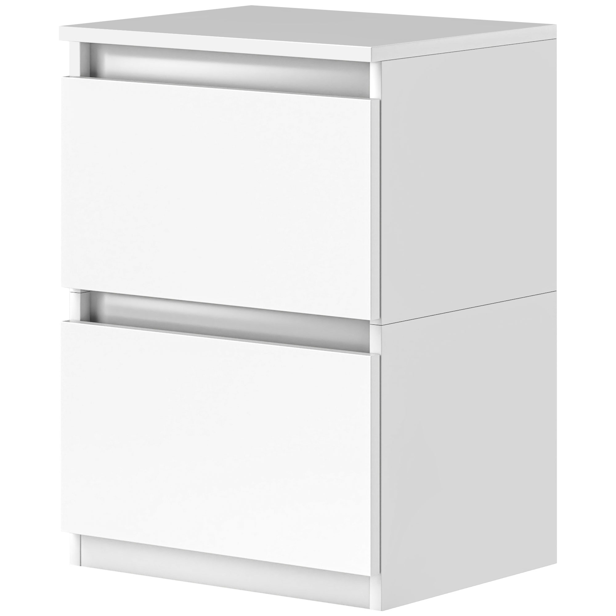 Nachttisch mit 2 Schubladen, Beistelltisch mit Stauraum, für Wohnzimmer, Schlafzimmer, Weiß Nachttisch mit 2 Schubladen, Beistelltisch mit Stauraum, für Wohnzimmer, Schlafzimmer, Weiß