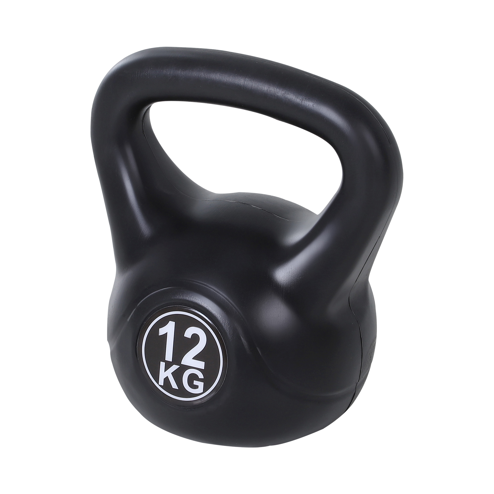 Kettlebell Kugelhantel 12 kg Gewicht-Hantel mit Sand befüllt für Anfänger Schwarz