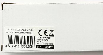 LED Unterbauleuchte "SMD pro" 27cm / 2W, 190lm, 3000k, Licht warmweiß