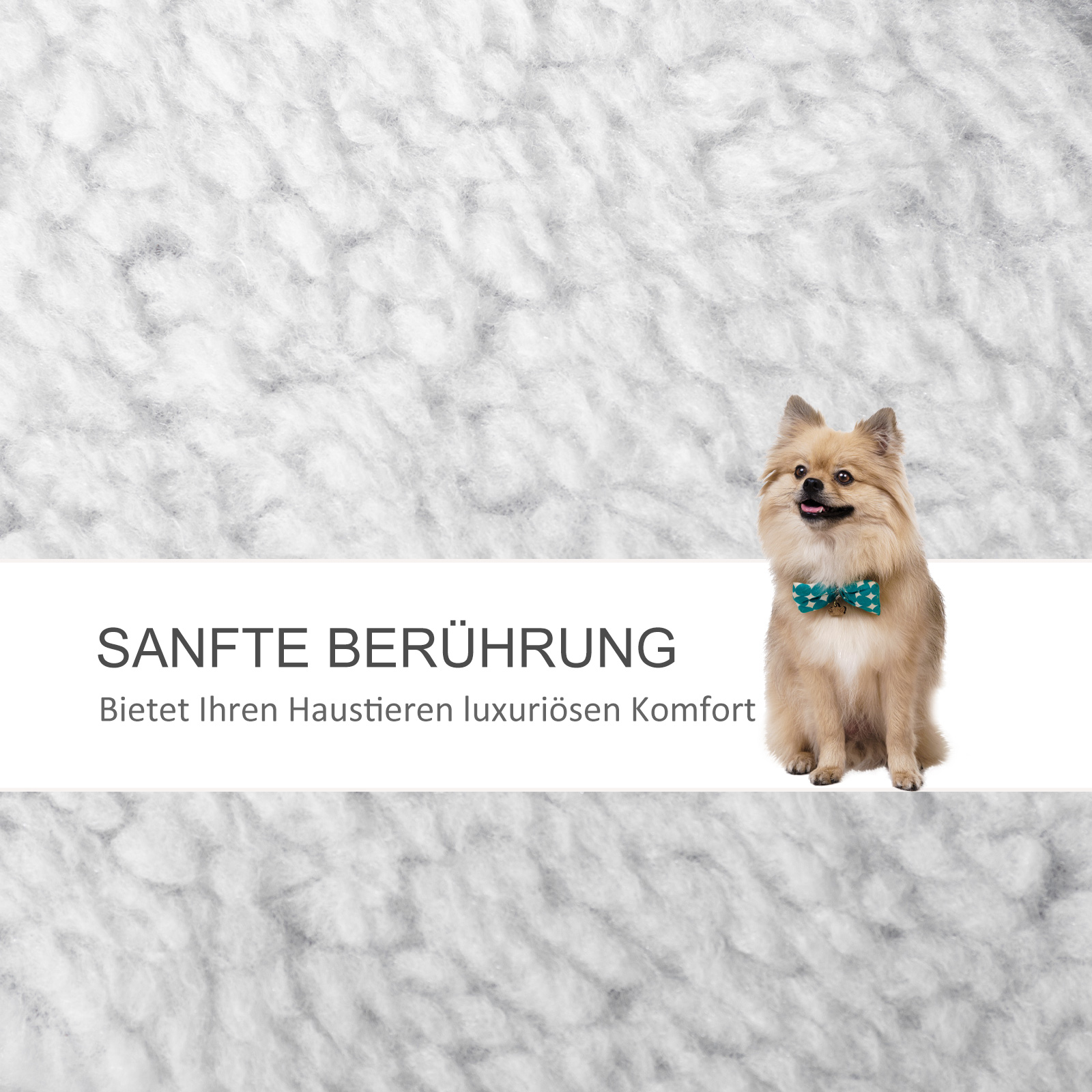 Katzentreppe 3-stufige Haustiertreppe mit Kratzsäulen Ball Hundetreppe Tiertreppe für Katzen bis 5 kg Plüsch Jute Weiß 45 x 40 x 48 cm