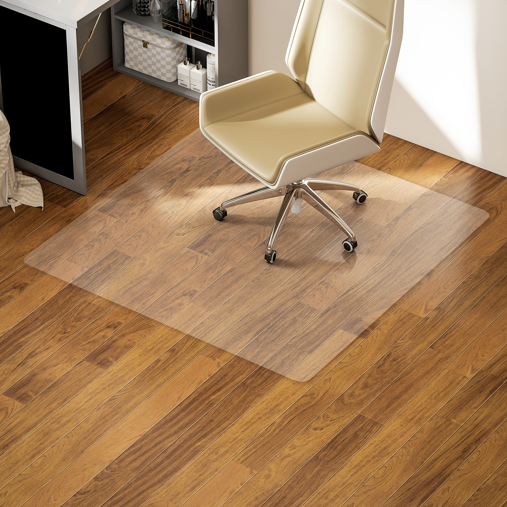 Bodenschutzmatte, rutschfest, 1,5mm dick, 120x120cm, Transparent