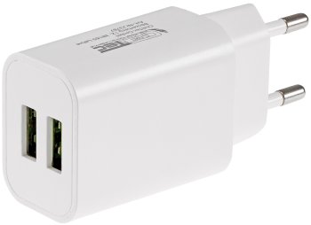 Stecker-Netzteil mit USB "CTN-0520 Duo" / Aus 5V=, 2x1/1x2A, 10W