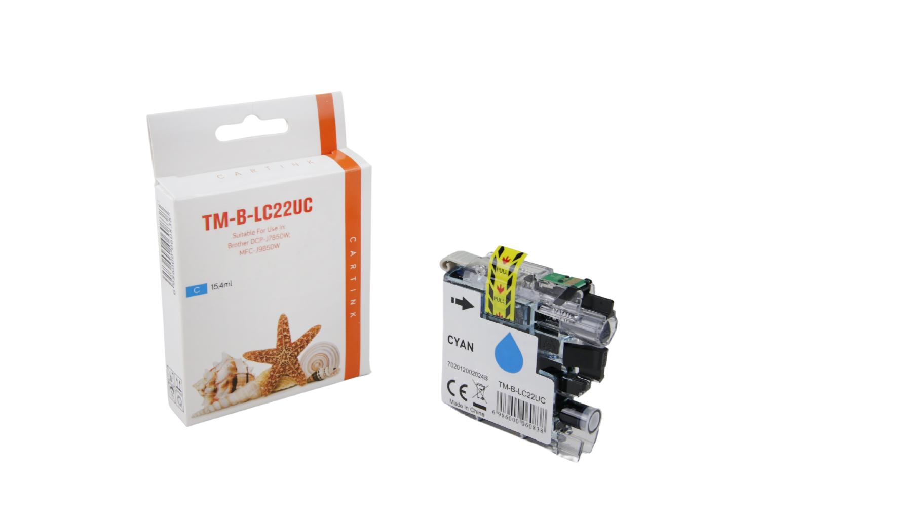 LC22UC alternativ Seestern Tinte cyan für Brother / LC22UC / 15,4ml