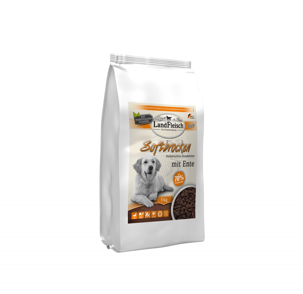 Landfleisch Softbrocken mit Ente - 5 kg