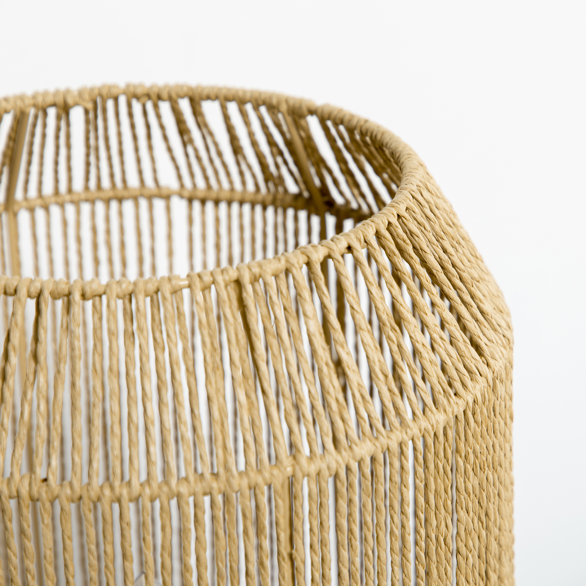 2-teiliges Leuchten-Set, 1 Stehleuchte, 1 Tischleuchte, 38 cm x 38 cm x 158 cm, Natur + Schwarz