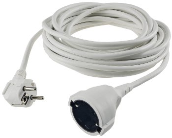 Schutzkontakt-Verlängerung, 10m, weiß, H05VV-F3G 1,5mm² 16A/250V Schutzkontakt-Verlängerung, 10m, weiß, H05VV-F3G 1,5mm² 16A/250V