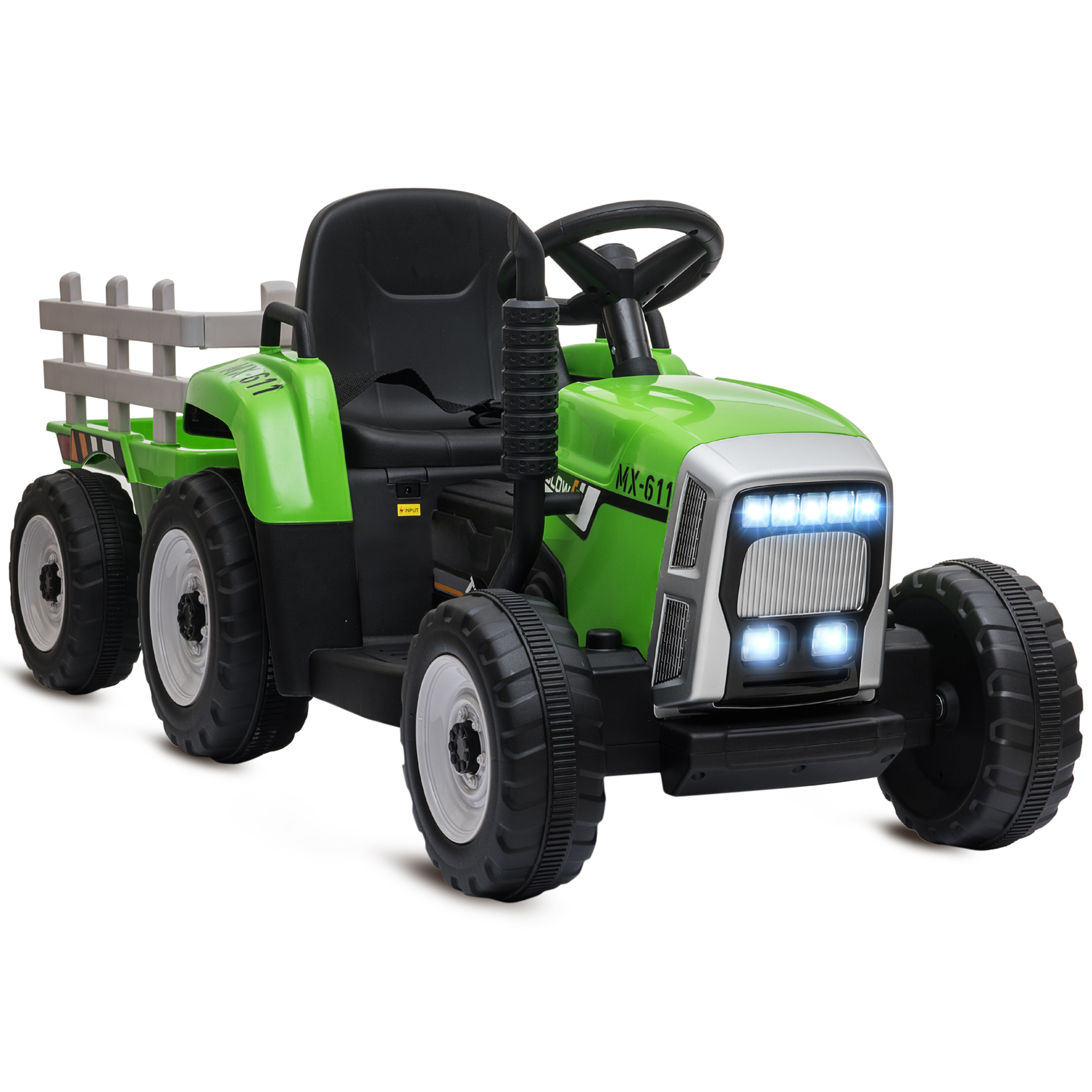 Kinderauto, Kinder-Traktor, inkl. Eltern-Fernbedienung, max. Geschwindigkeit von 6 km/h;, Grün + Schwarz