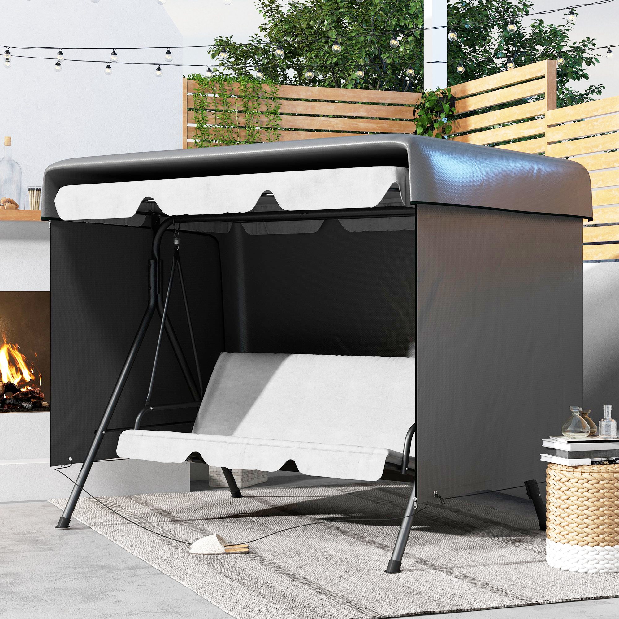 Gartenmöbelabdeckung Abdeckung Schutzhülle für Outdoor-Möbel, 215 cm x 155 cm x 150 cm, Dunkelgrau