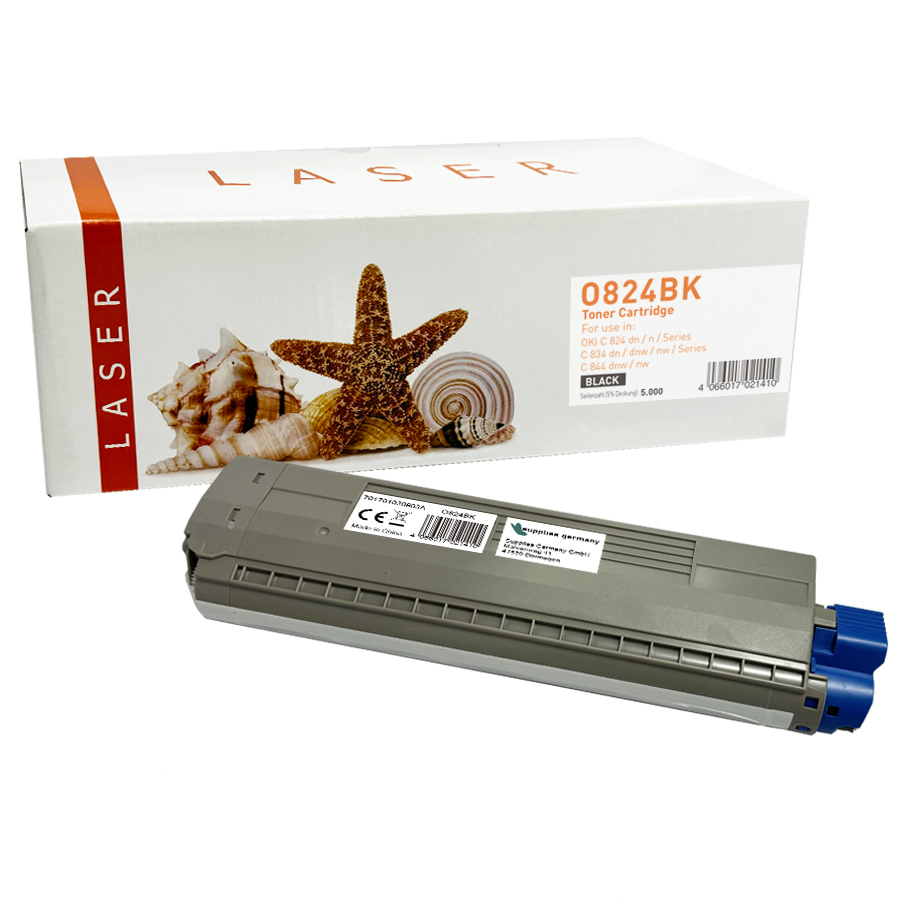 C824BK alternativ Toner black für Oki / 47095704 / 5.000 Seiten