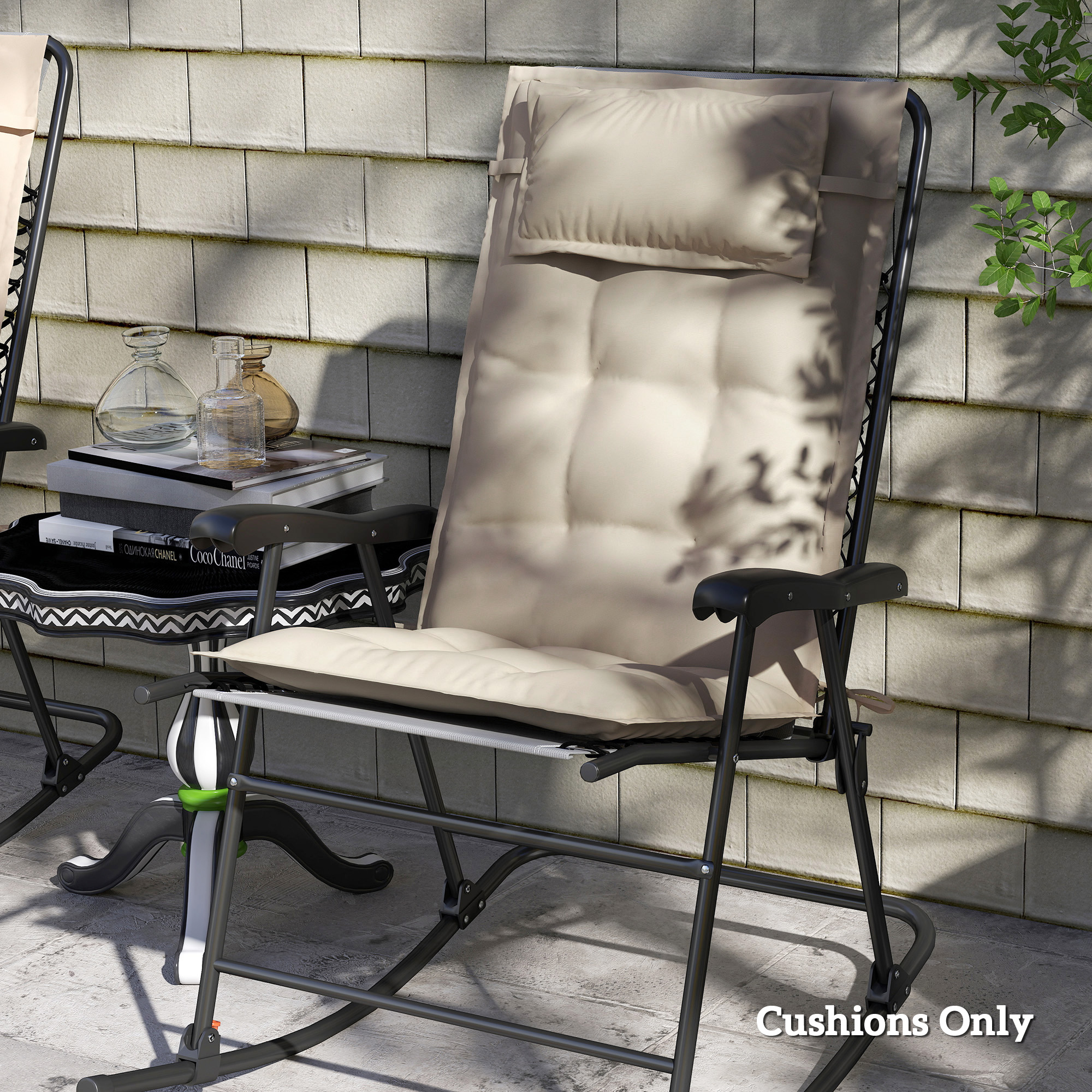 2er Set Auflage für Sonnenliege Wasserabweisend Liegenauflage für Gartenliege Polsterauflage 50x116x5 cm, Beige