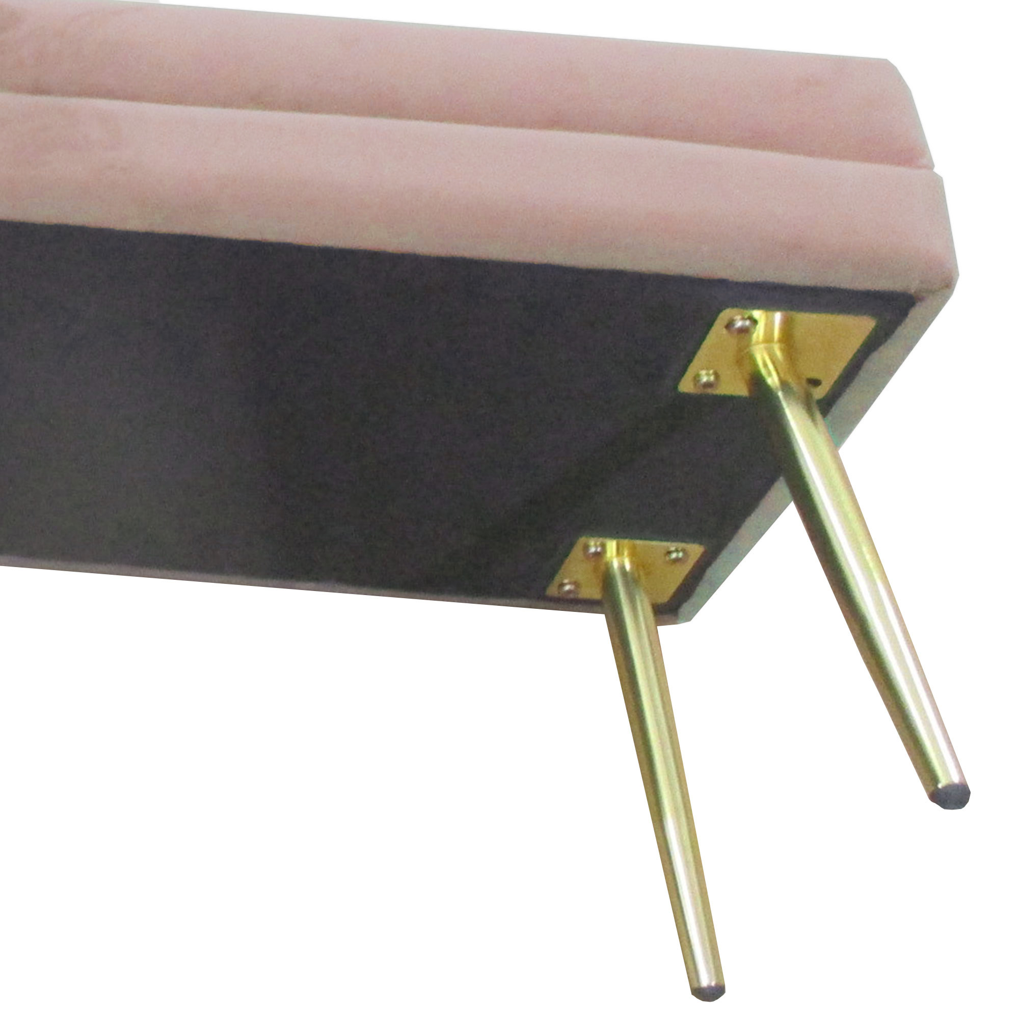 Sitzbank Polsterbank, mit Stauraum, Stahl, 100 x 37,5 x 42 cm, Rosa