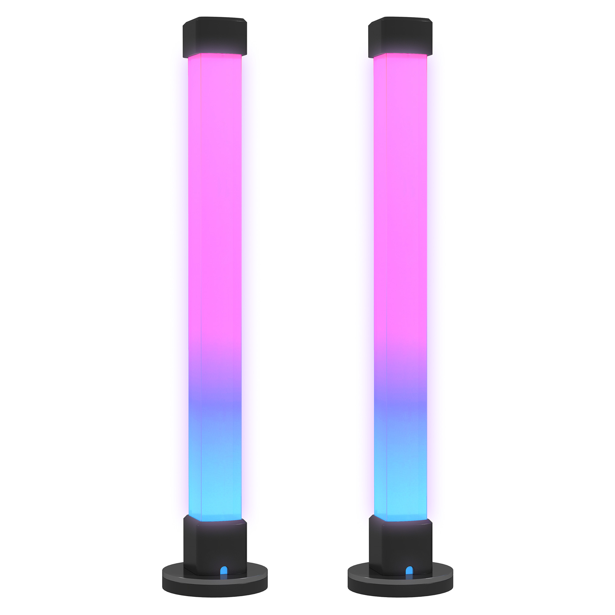 2er-Set LED-Lampe, Tischlampe mit App- und Fernsteuerung, Musik-Synchronisation, Farb-Modi, Timer, Weiß