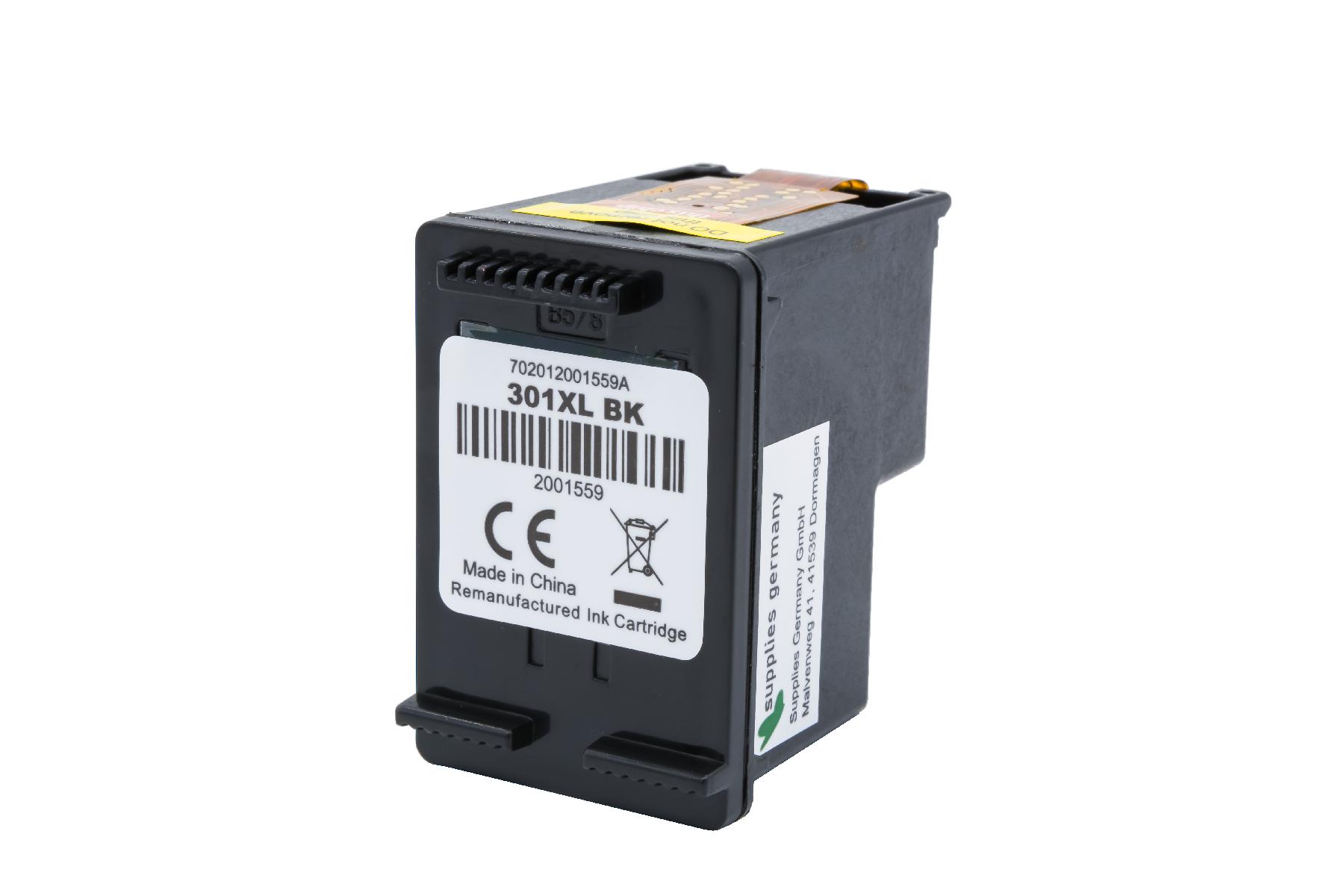 301BKXL alternativ Tinte black für HP / CH563EE / 20