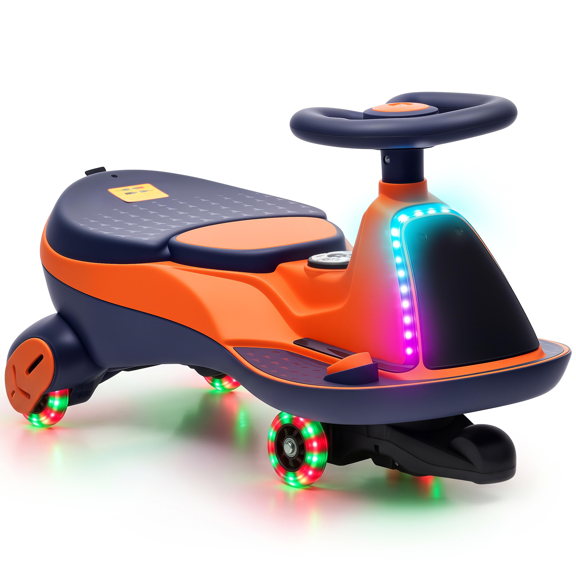 Kinder Elektroauto 12V 2-in-1 Elektrisches Rutschauto mit Lithium-Akku 2 Motoren RGB-Licht Pedal Musik 360° Lenkung