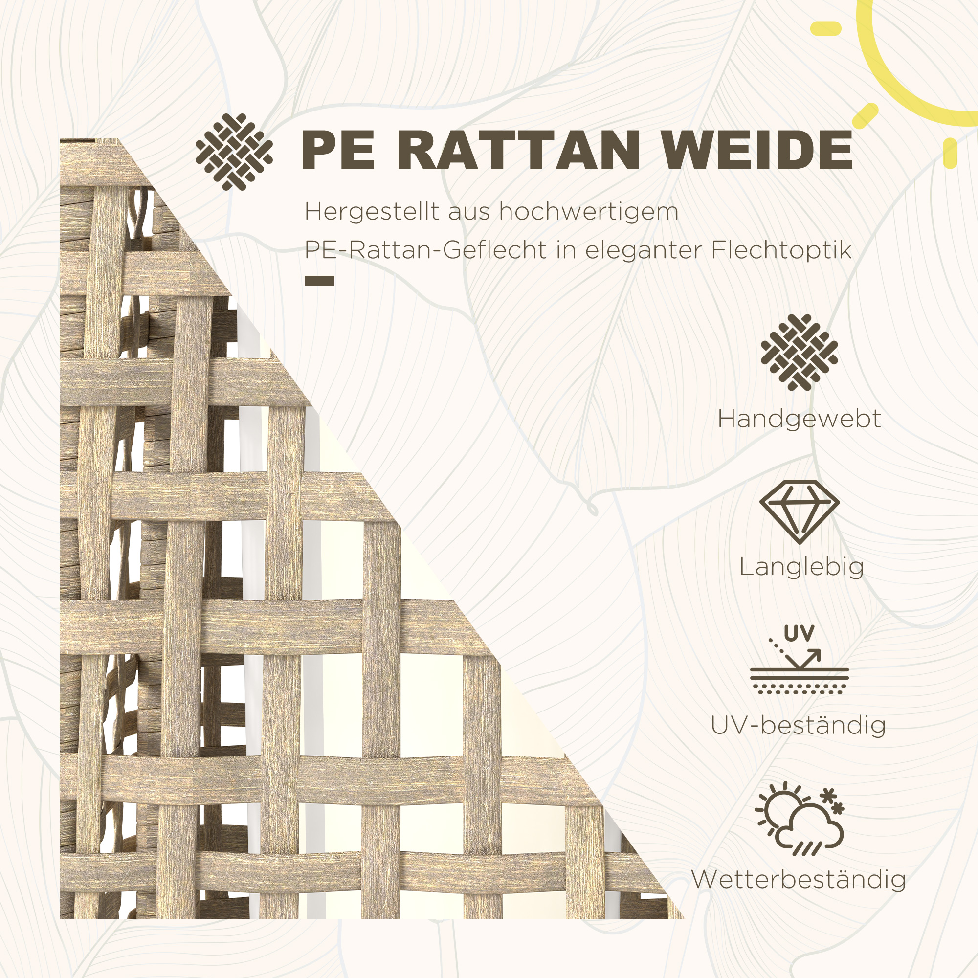 Solar Stehlampe Rattan Solarlampen mit Lichtsensor Automatische LED Solarleuchte im Boho-Stil IP44 Wasserdicht