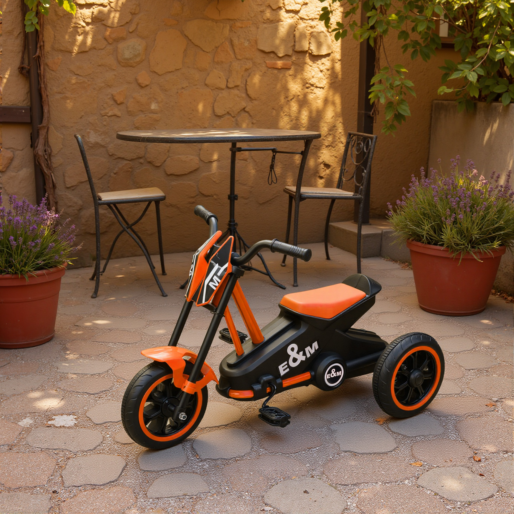 Dreirad, Kinderfahrrad, Laufrad, Kinderrad mit Pedal, Lauffahrrad für Kinder 18-36 Monaten, Stahl, 79x44x47 cm, Orange