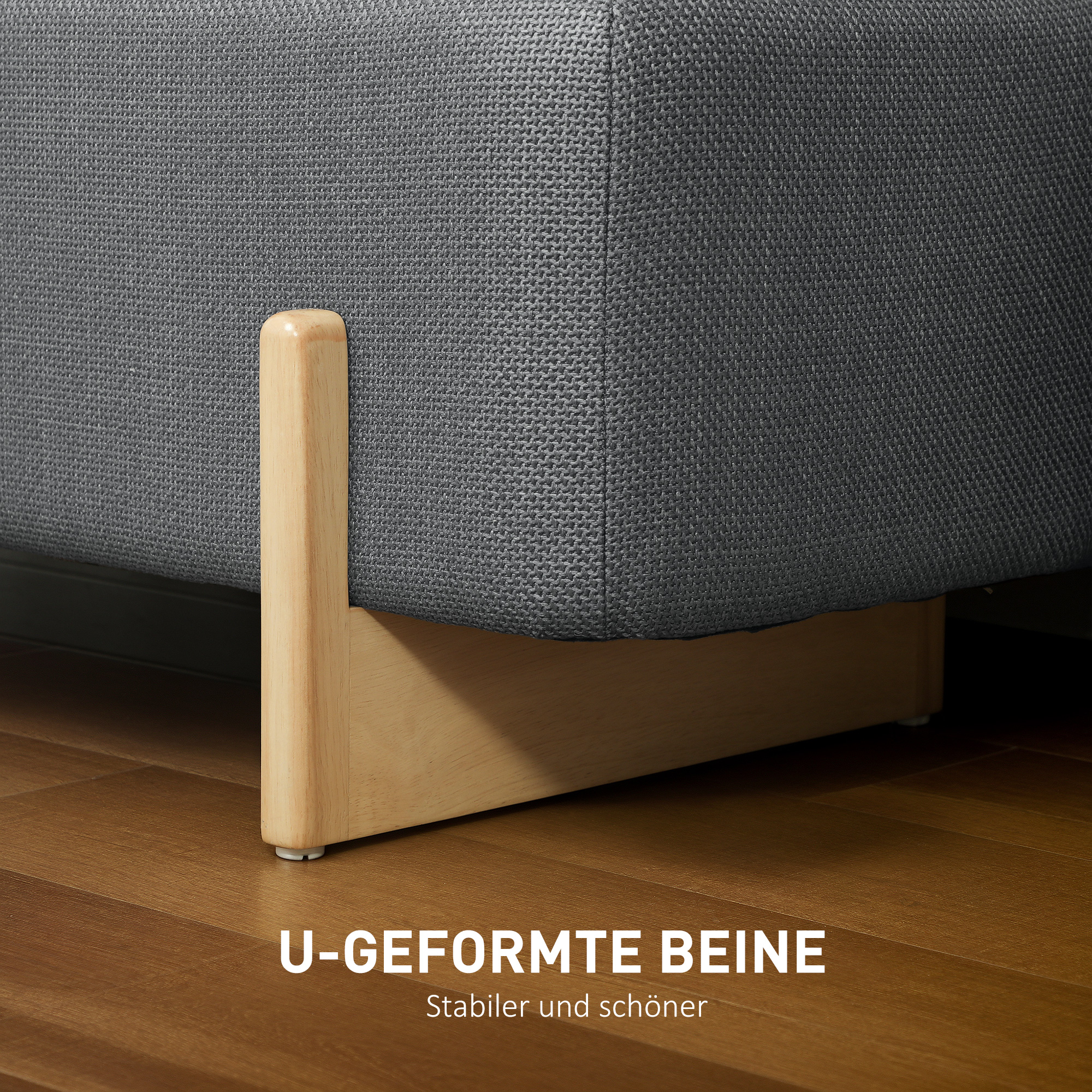 Hocker mit Stauraum, Sitzbank mit Schaumstoffpolsterung, Leinenimitat, 111 x 44 x 44,5 cm, Dunkelgrau