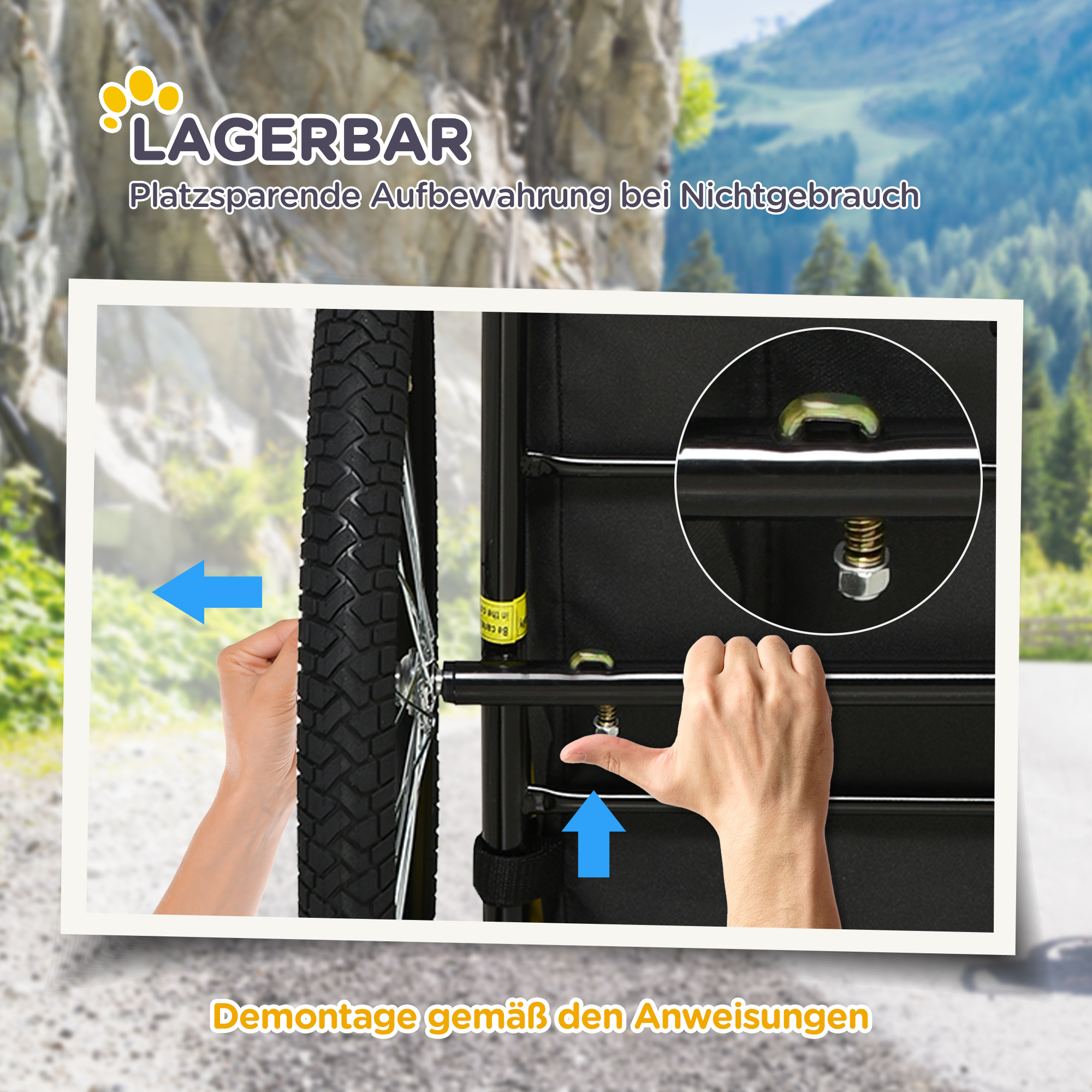 Hundeanhänger, klappbarer Fahrradanhänger für Hunde, wasserbeständig, Oxfordstoff, Metall, 140 x 71 x 83 cm, Rot