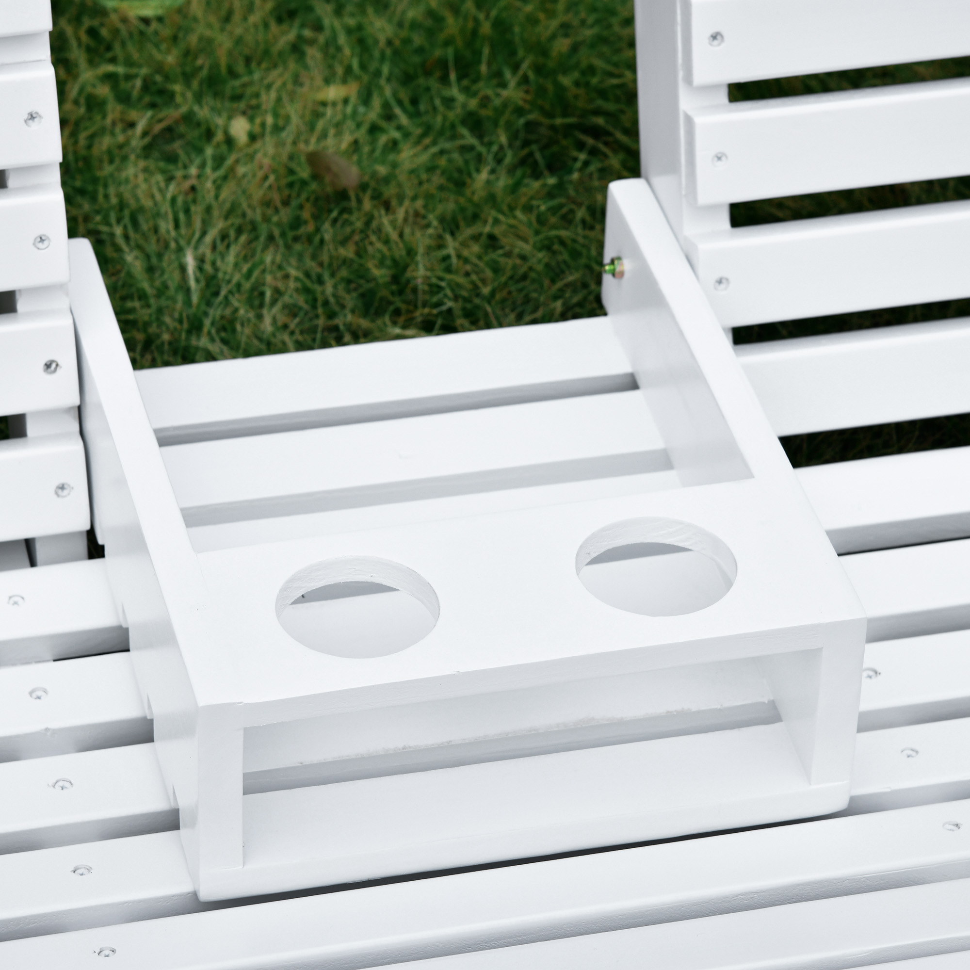 Hängebank mit Klapptisch und Becherhaltern Naturholz 150 x 75 x 53cm