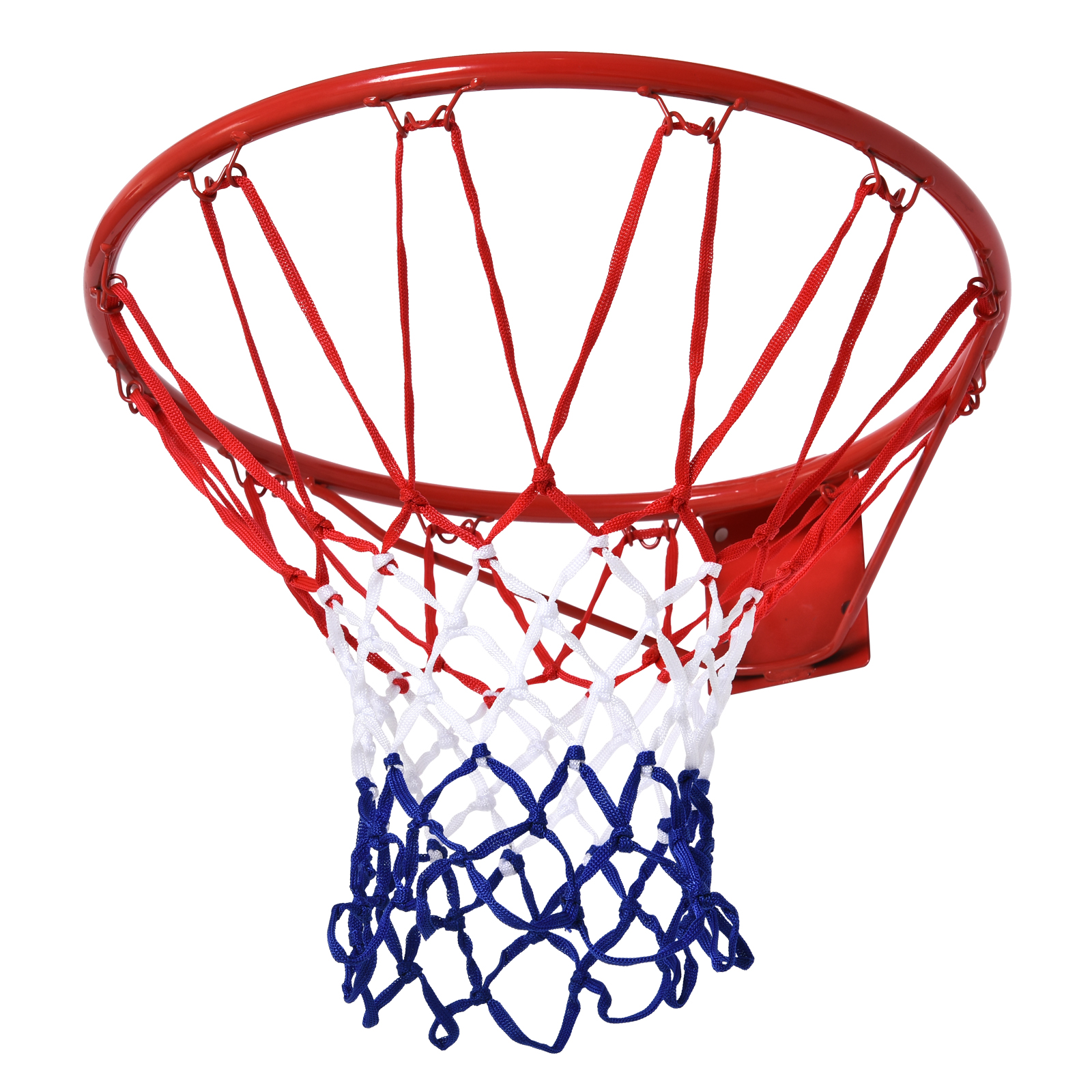 Basketballkorb, Indoor & Outdoor mit Ø46 cm Korb und Netz, Wandmontage, Basketball Board für Erwachsene, Rot + Blau + Weiß