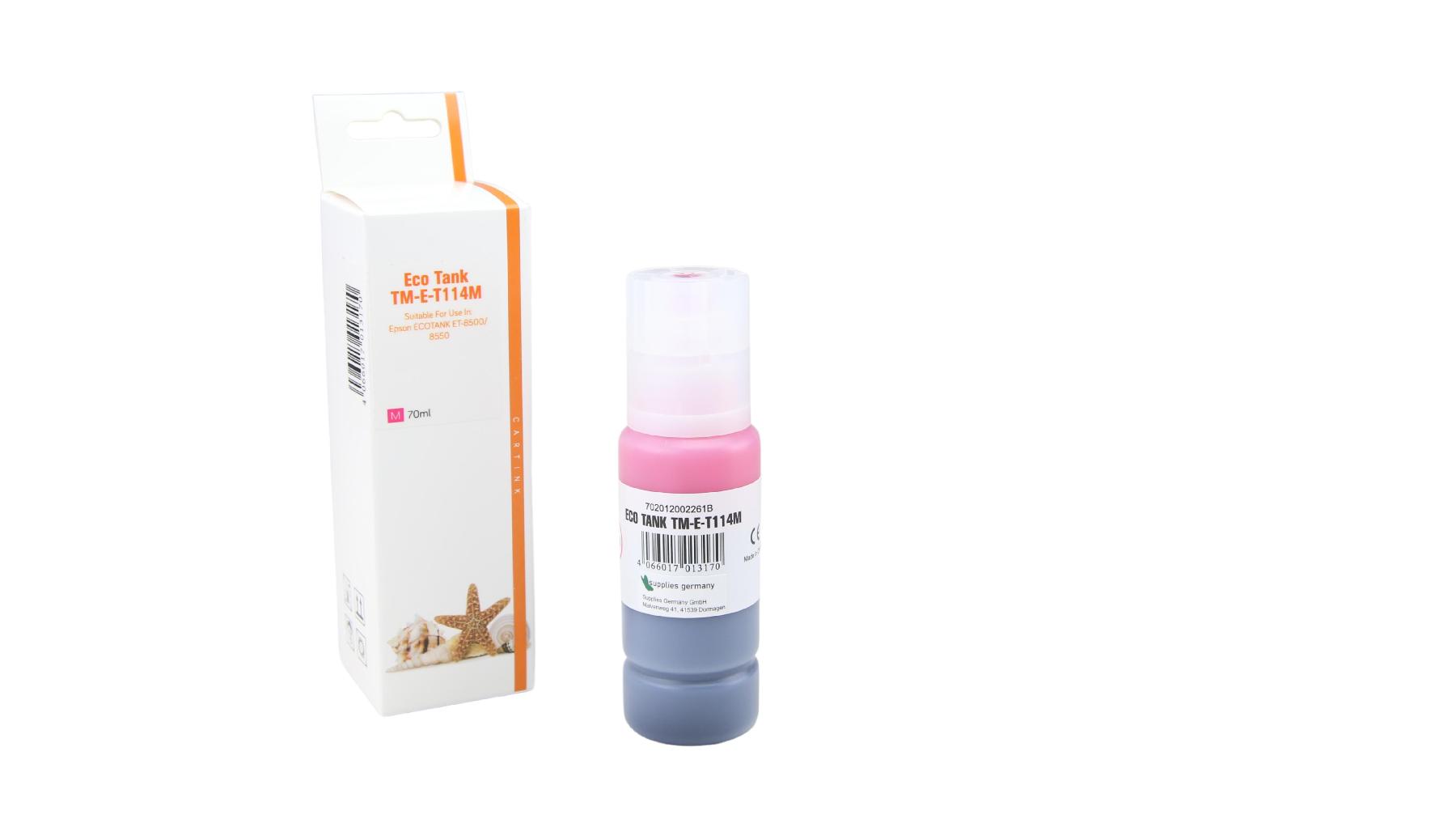 T114M Eco Tank Nachfüllflasche magenta für Epson / C13T07B340 / 70ml