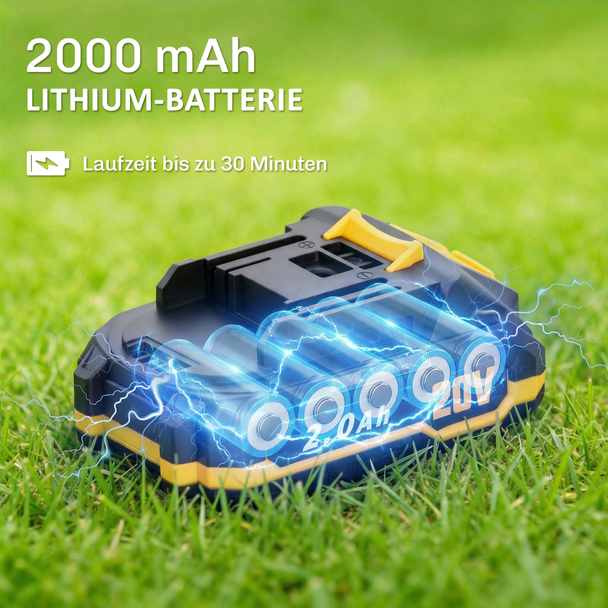 Elektro Heckenschere Akku Elektrischer Heckenschneider mit 100 W Motorleistung Kabellos 51cm Schnittlänge ABS Orange