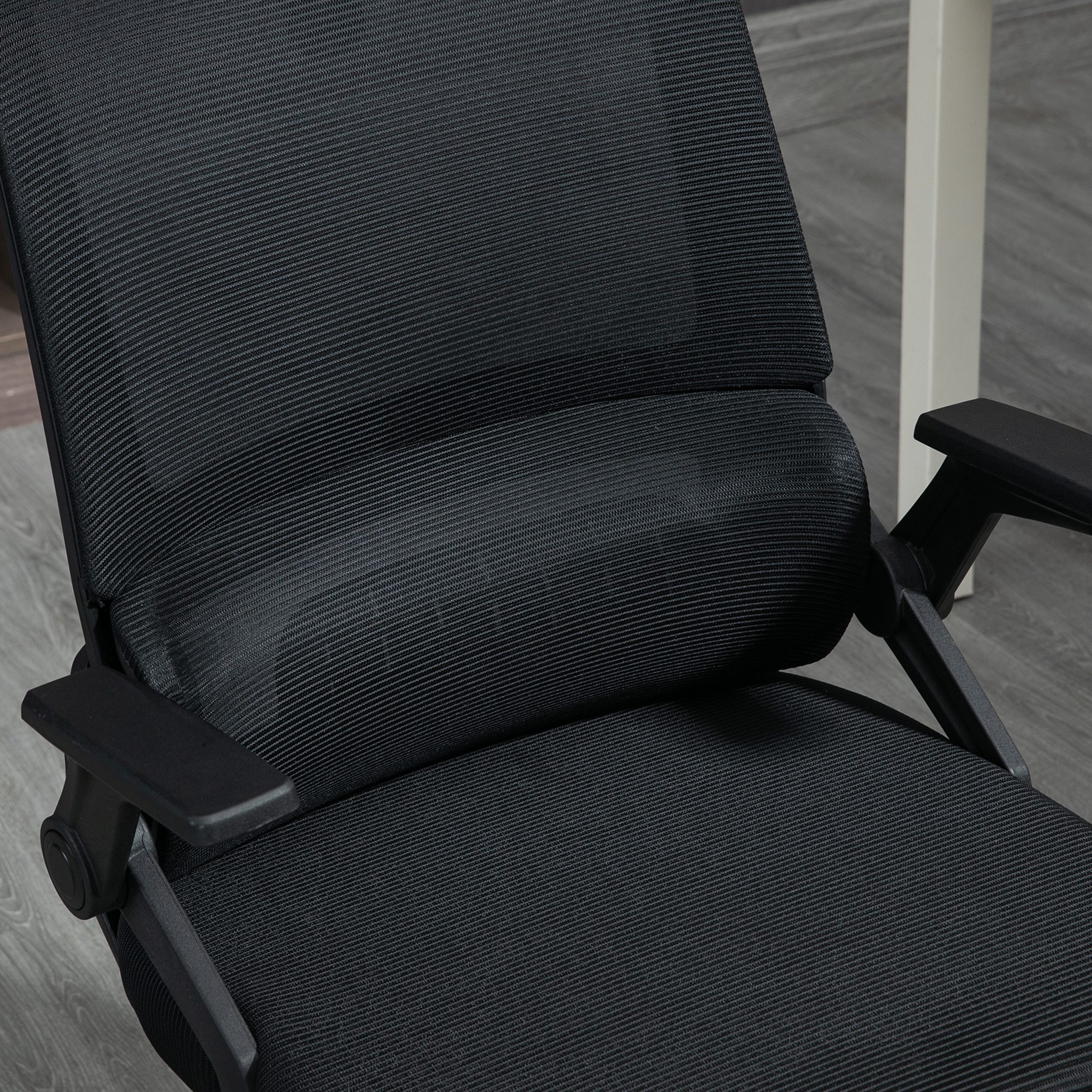 Bürostuhl Schreibtischstuhl Office-Stuhl, höhenverstellbar, 1 Kopfstütze, 60 x 61 x 121,5 cm. Schwarz