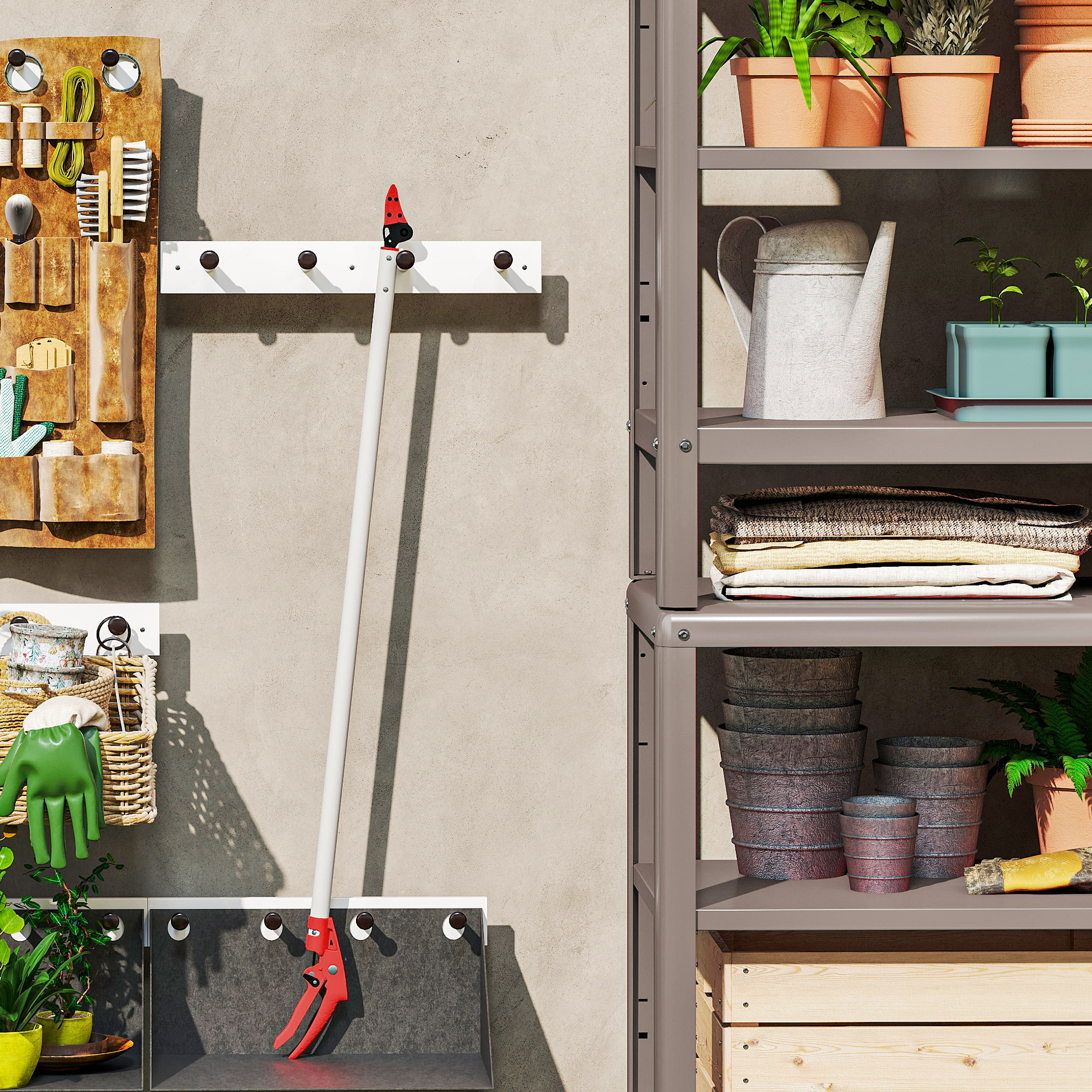 1,2 m Baumschere, Astscheren zum Schneiden, Gartenschneider mit Aluminiumgriff, Langstielige Gartenschere, Rot