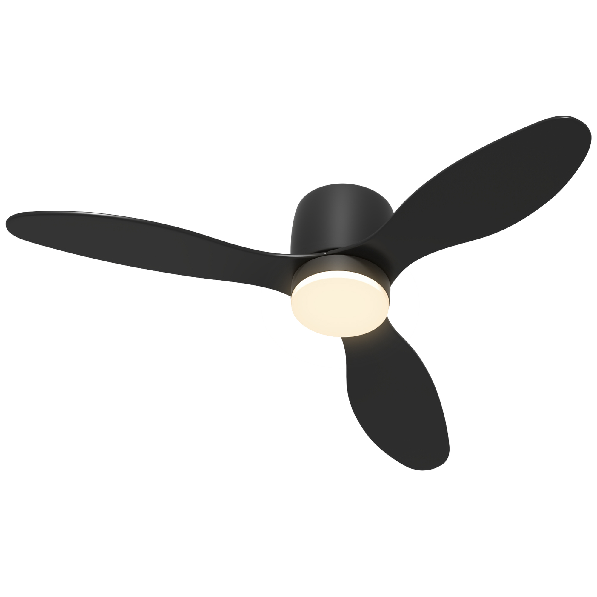 Deckenventilator mit Lampe und Fernbedienung, 3 Lichtfarben, 6 Geschwindigkeiten, Einstellbare Helligkeit, Schwarz