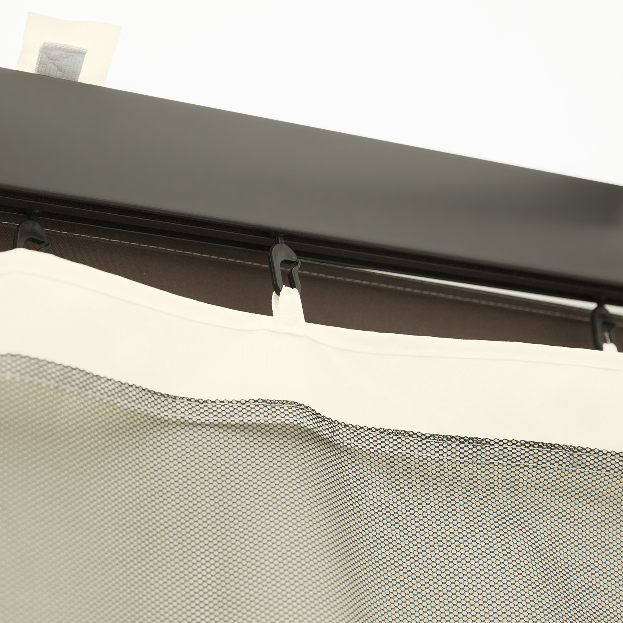 Moskitonetz für 3x3 Pavillon 4 Seitenteile Fliegennetz mit Haken Reißverschluss Mückennetz Insektenschutz Fliegengitter Nylon-Mesh Schwarz