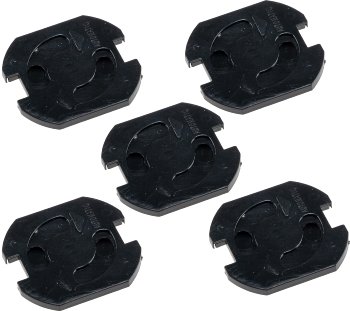 Einsteckschutz für Steckdosen, Schwarz / mit Drehmechanik, 5er-Set