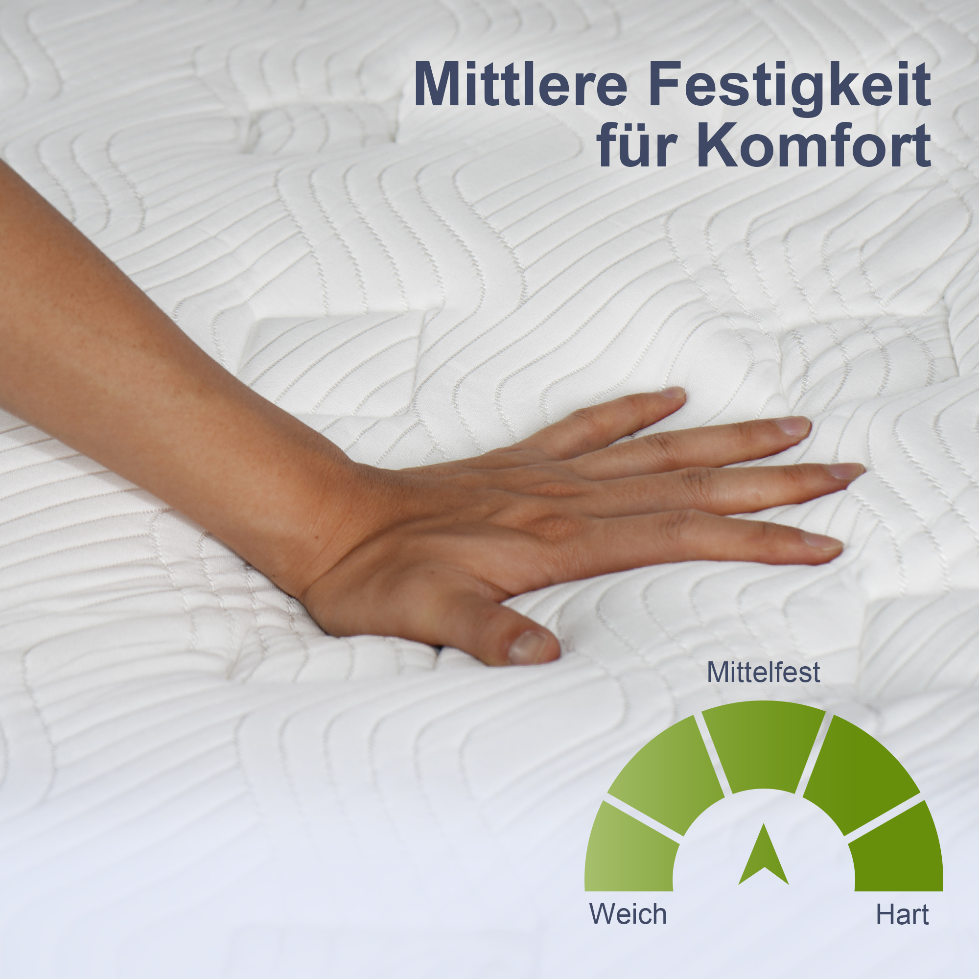 Matratze 90x200 cm 25,8 cm Höhe 7-Zonen ergonomisch mit abnehmbarer waschbar Bezug