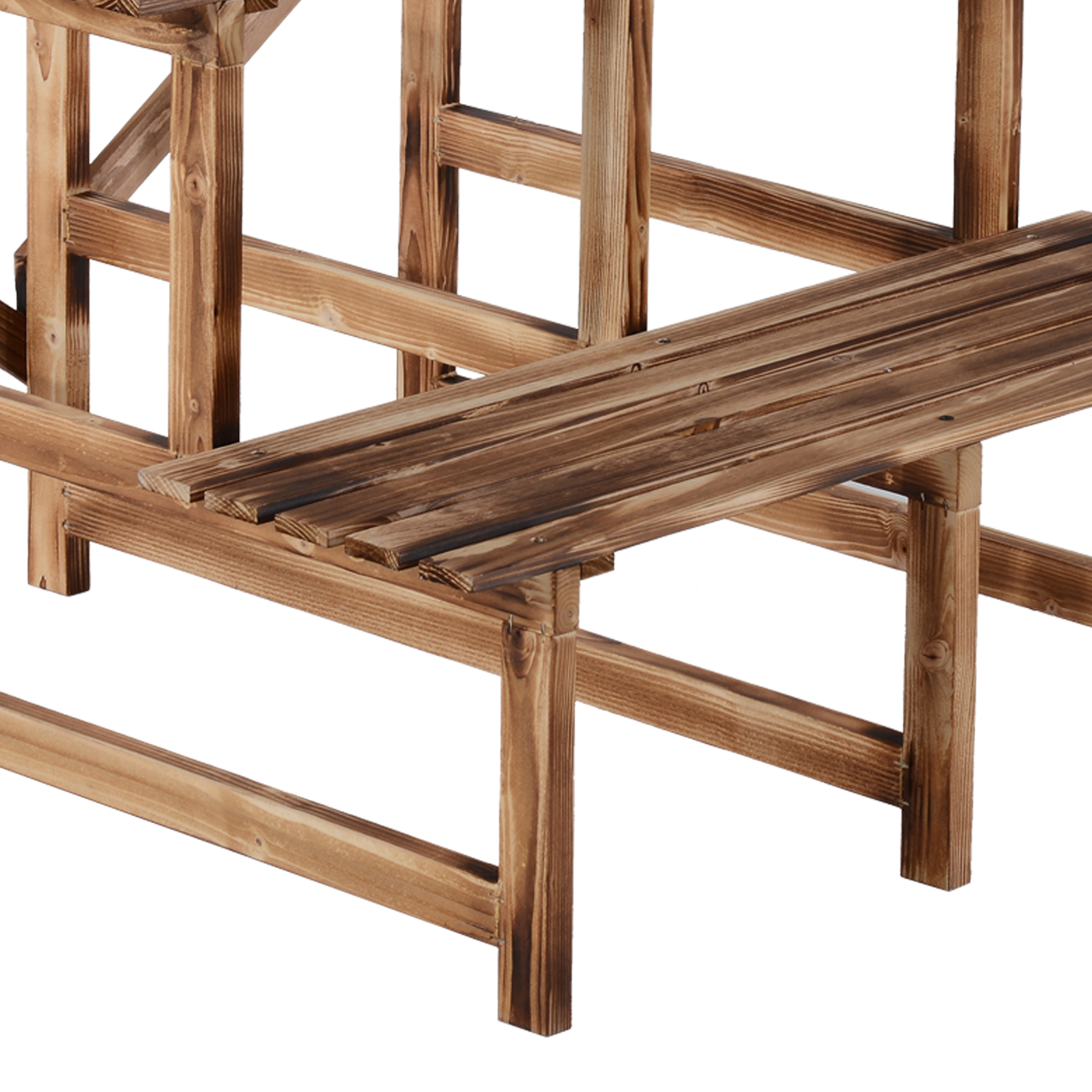 Pflanzentreppe, Blumentreppe, Blumenregal, Pflanzregal, Blumenständer, 3 Stufen, Tannenholz, 80 x 80 x 78cm