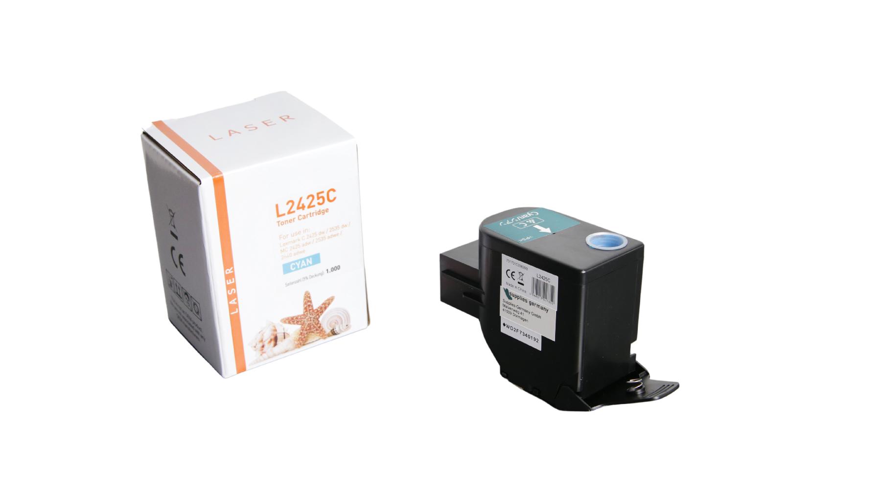 C2425C alternativ Toner cyan für Lexmark / C2320C0 / 1.000 Seiten